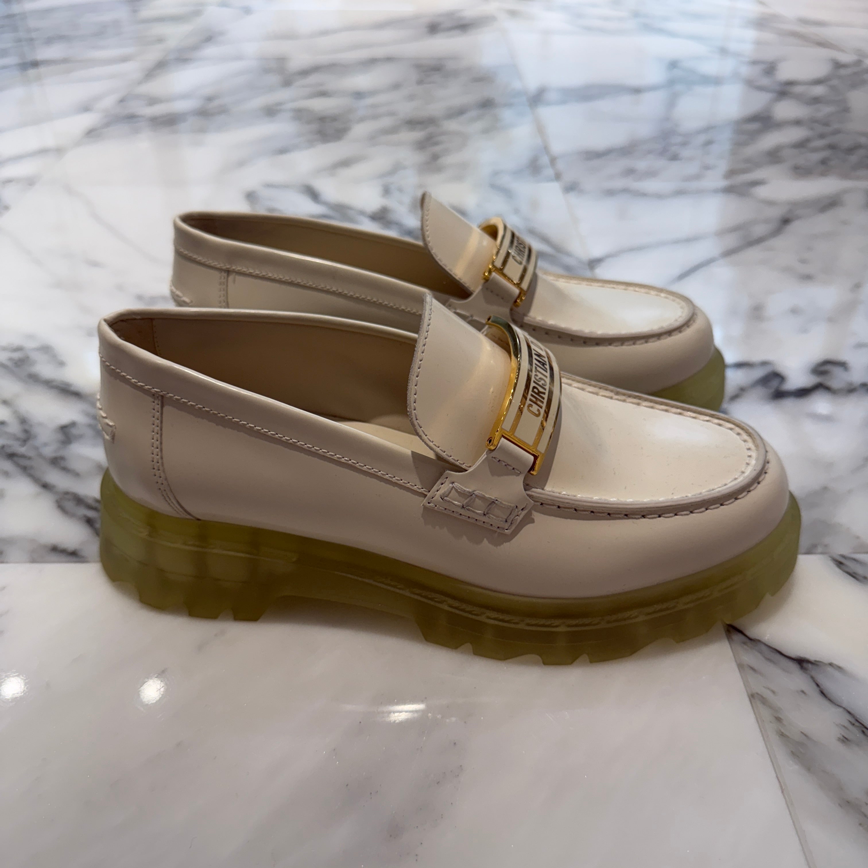 DIOR 2021AW Christian Dior Brushed Leather Cord Loafers Size 35(22.0cm) ディオール クリスチャンディオール ブラッシュドレザー コードローファー サイズ35(22.0cm)
