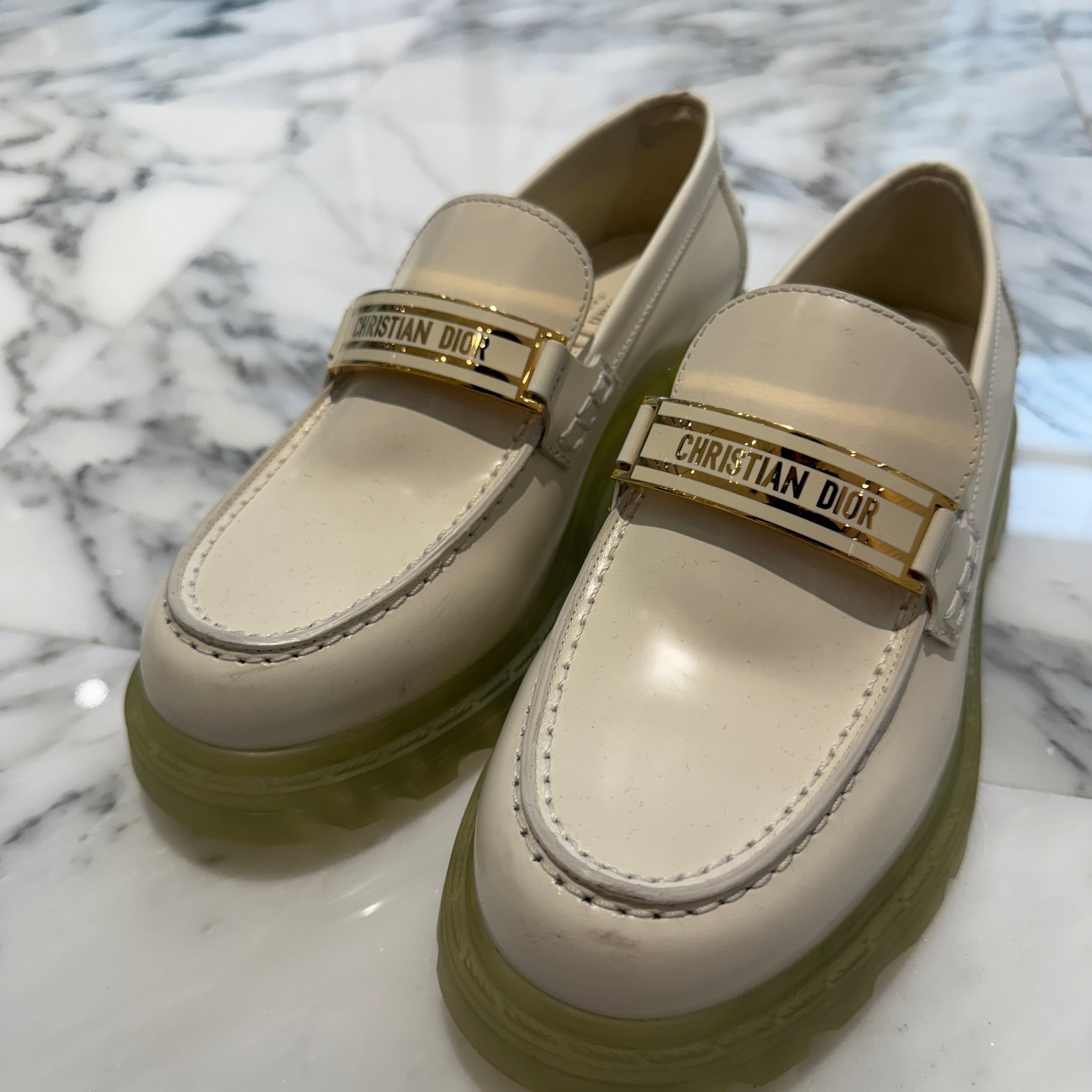 DIOR 2021AW Christian Dior Brushed Leather Cord Loafers Size 35(22.0cm) ディオール クリスチャンディオール ブラッシュドレザー コードローファー サイズ35(22.0cm)