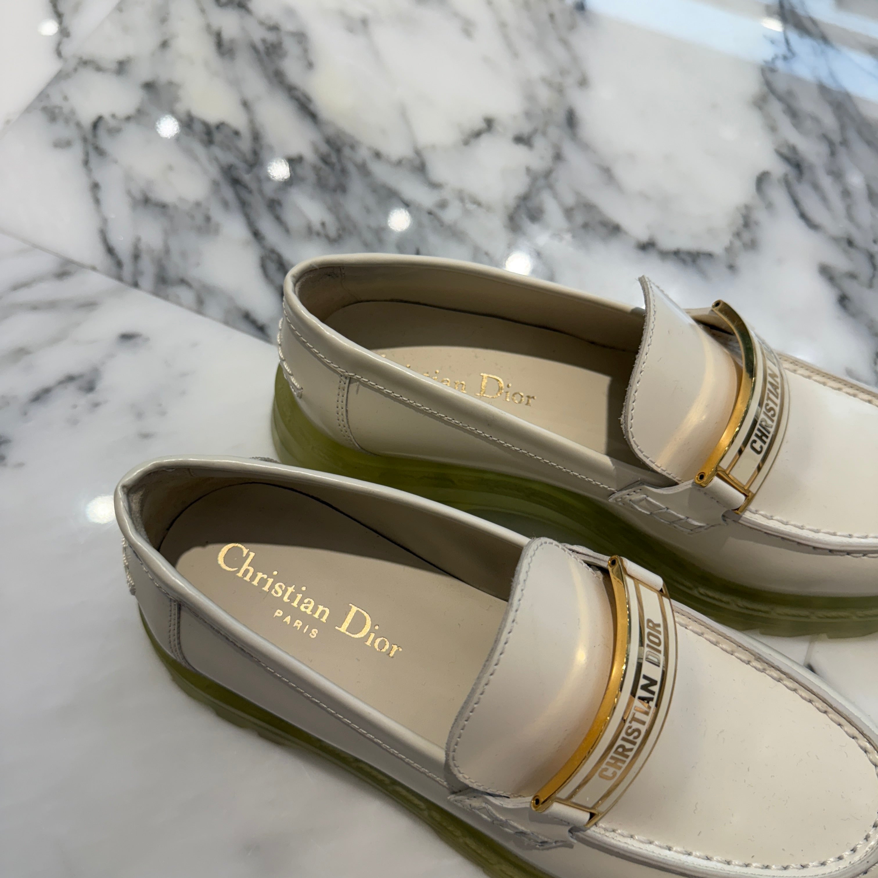 DIOR 2021AW Christian Dior Brushed Leather Cord Loafers Size 35(22.0cm) ディオール クリスチャンディオール ブラッシュドレザー コードローファー サイズ35(22.0cm)