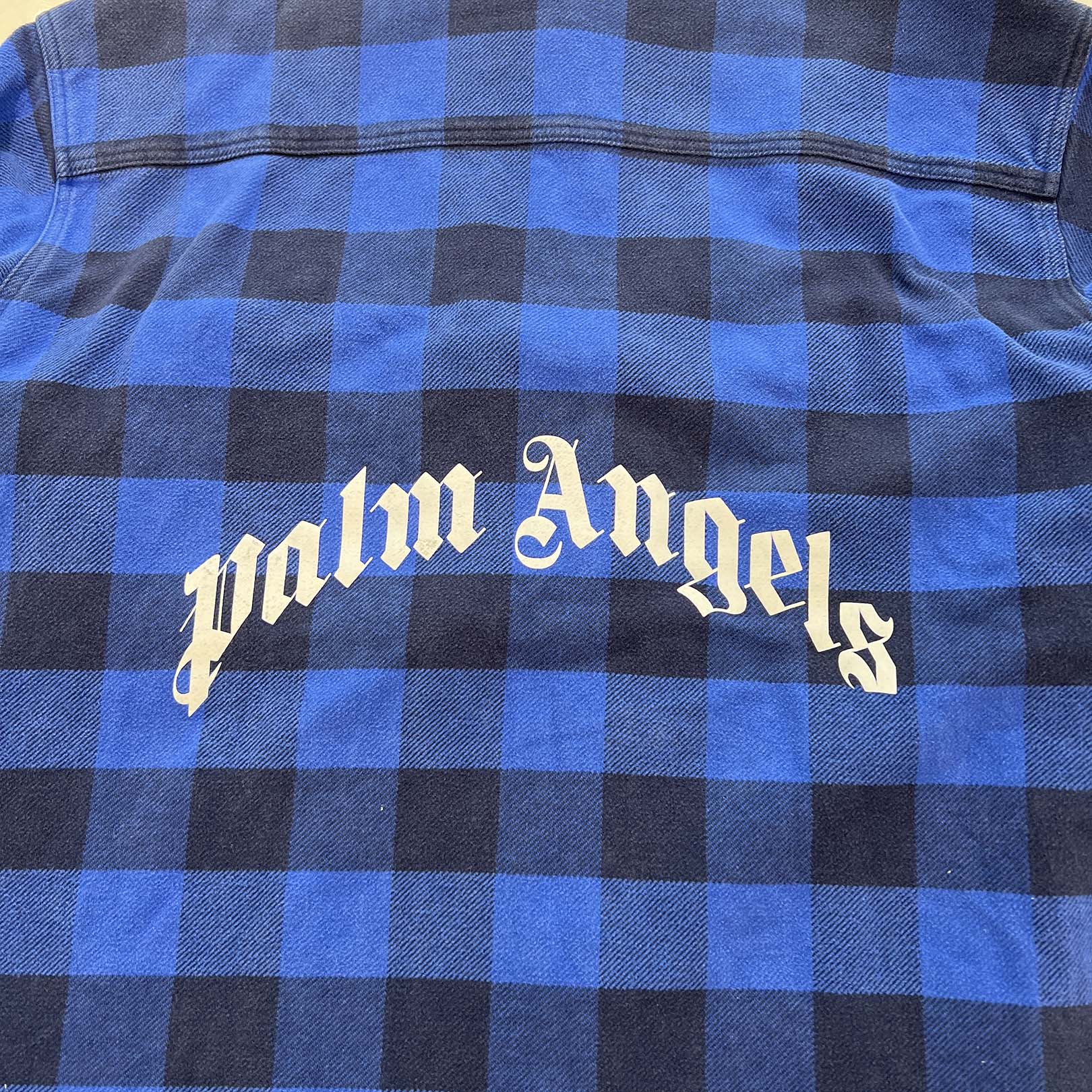 Palm Angels 2021AW Back logo print check shirt jacket PMGA109S22FAB001 Size 48 パームエンジェルス バックロゴプリントチェックシャツジャケット サイズ48