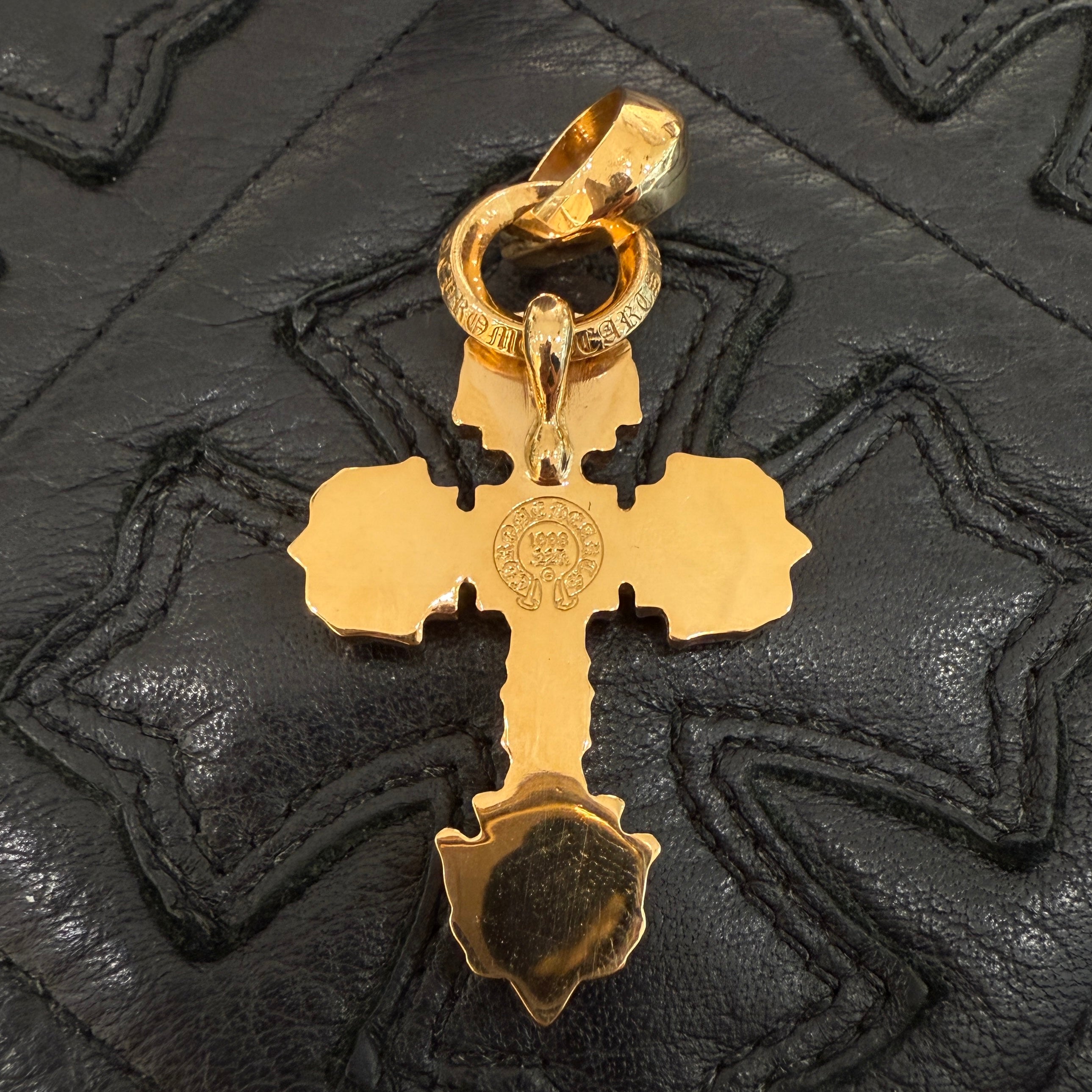 CHROME HEARTS 22K Filigree Cross Pendent XS With Bail PAVE