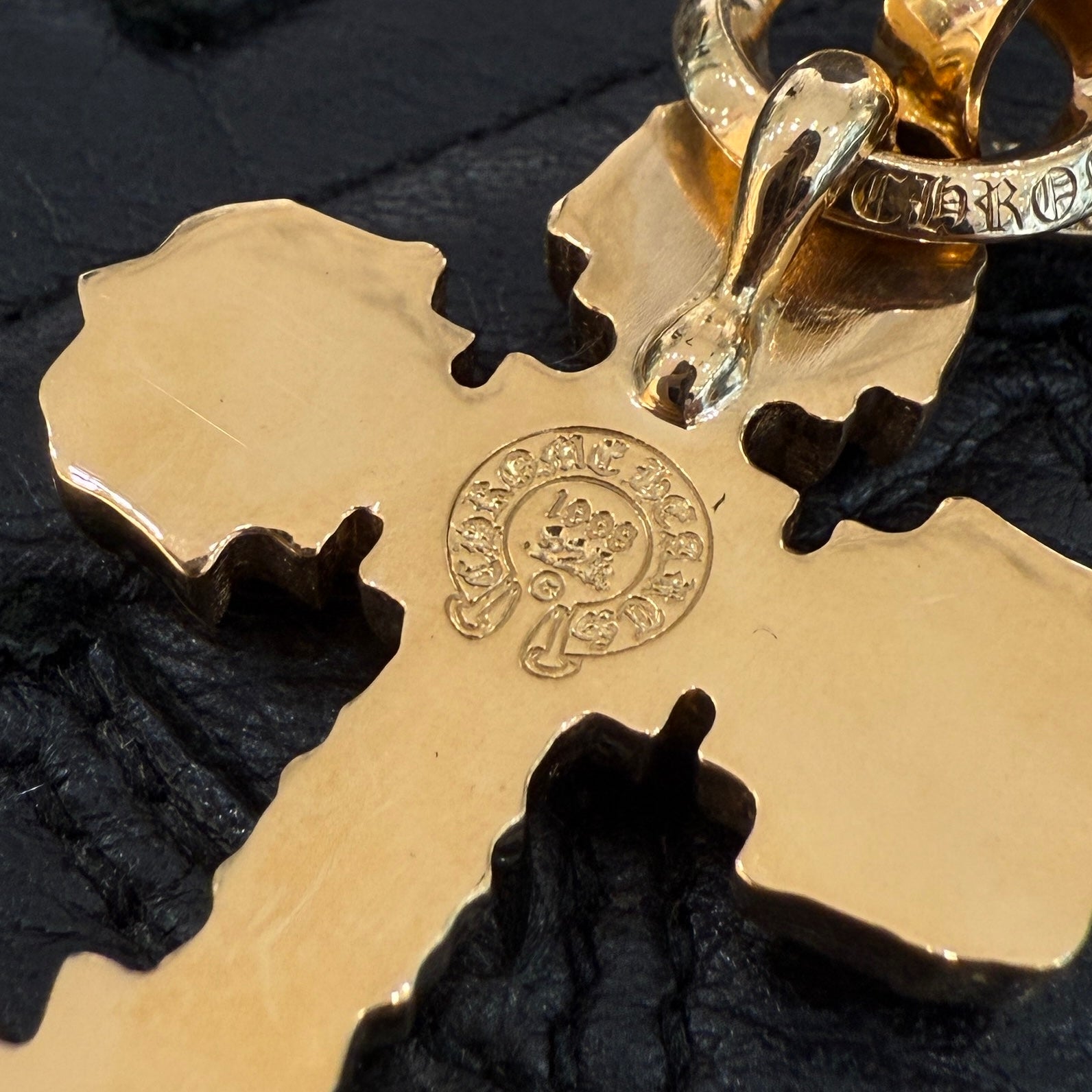 CHROME HEARTS 22K Filigree Cross Pendent XS With Bail PAVE Diamond
