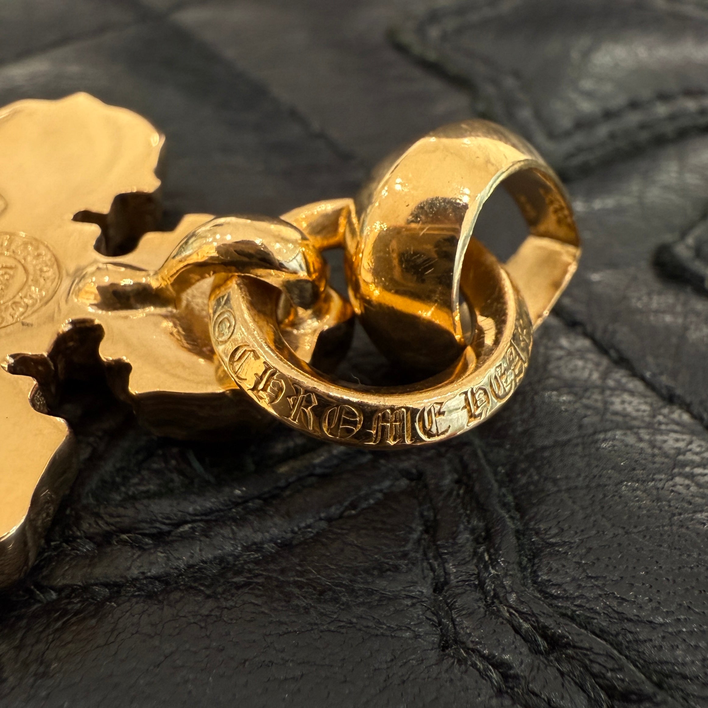 CHROME HEARTS 22K Filigree Cross Pendent XS With Bail PAVE Diamond