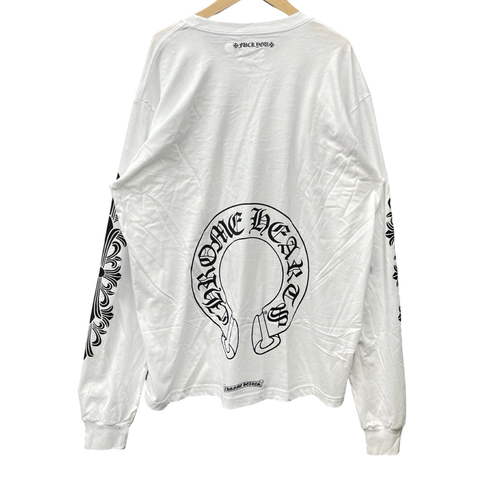 CHROME HEARTS Floral Cross Horseshoe Long Sleeve Tee Size XL