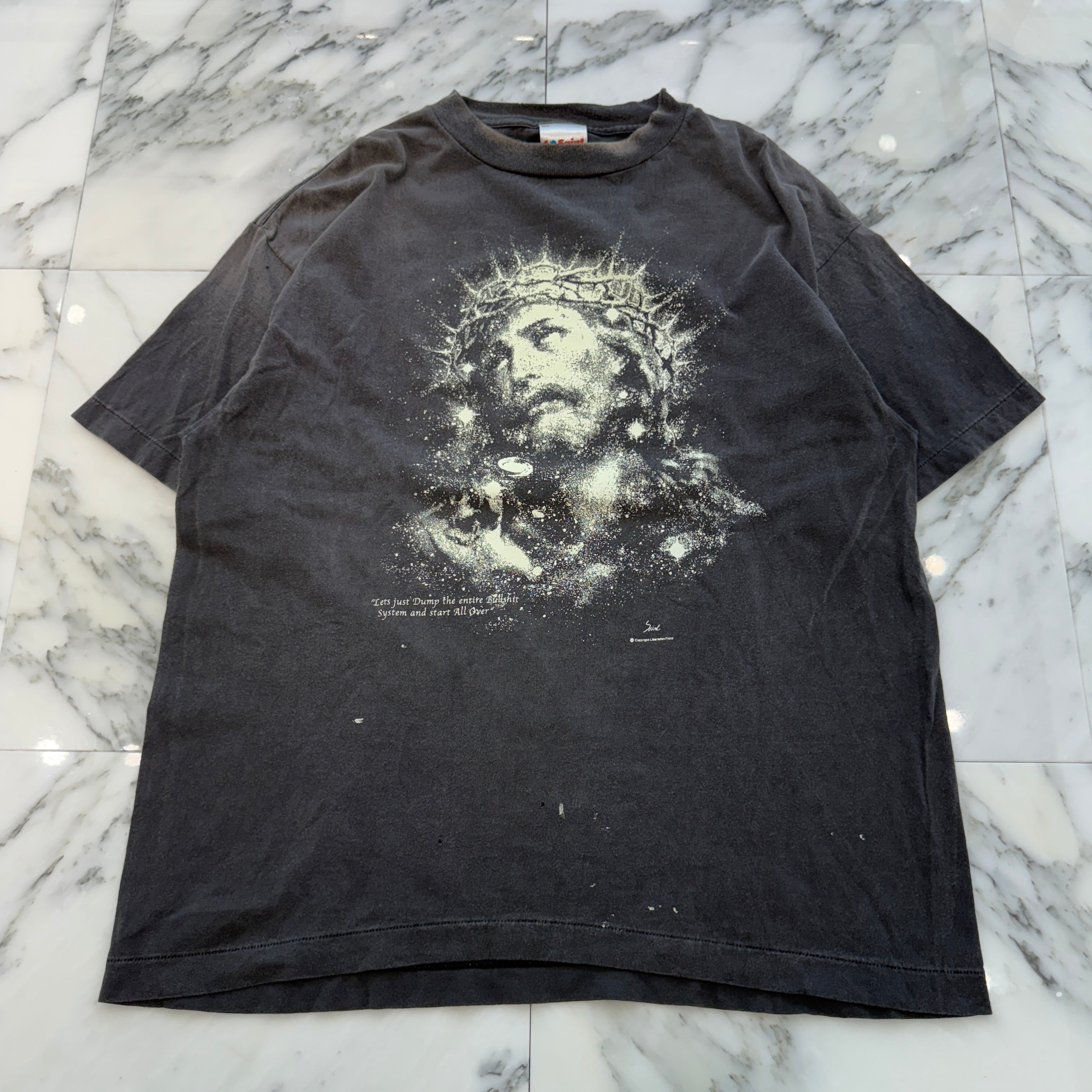 SAINT Mxxxxxx 2025SS JESUS S/S Tee SM-HR8-0000-016 Size L セント