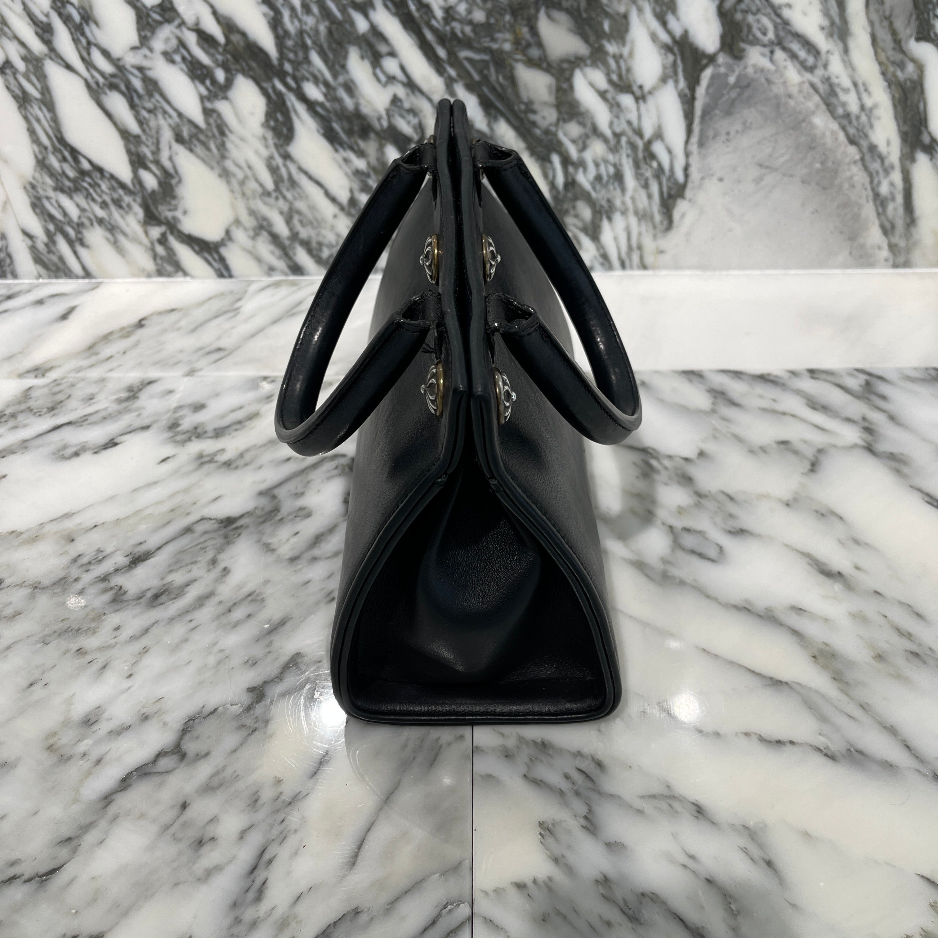 CHROME HEARTS DREW MINI BAG Cross Ball Leather Hand Bag クロムハーツ ドリュー ミニバッグ クロスボール レザーハンドバッグ