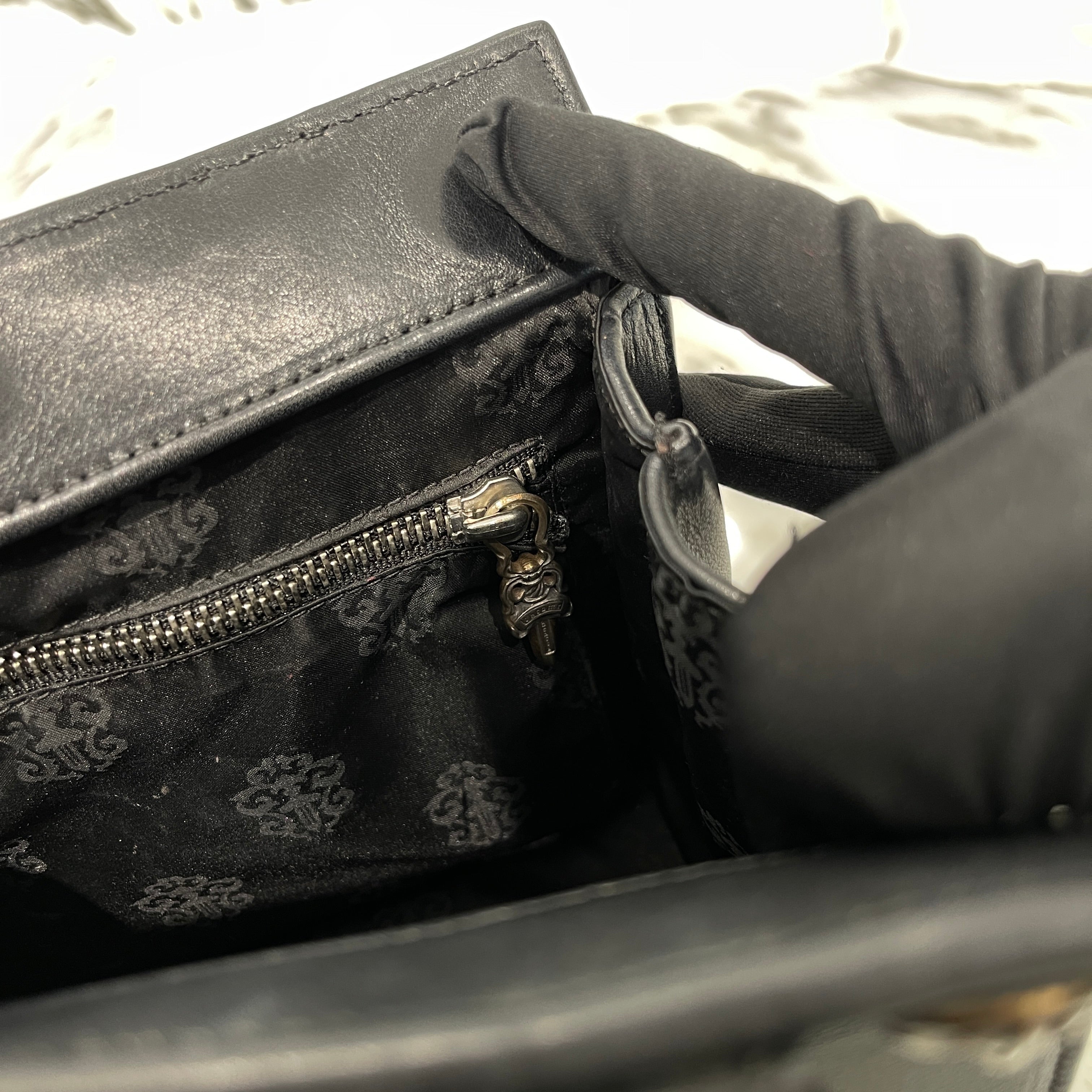 CHROME HEARTS DREW MINI BAG Cross Ball Leather Hand Bag クロムハーツ ドリュー ミニバッグ クロスボール レザーハンドバッグ