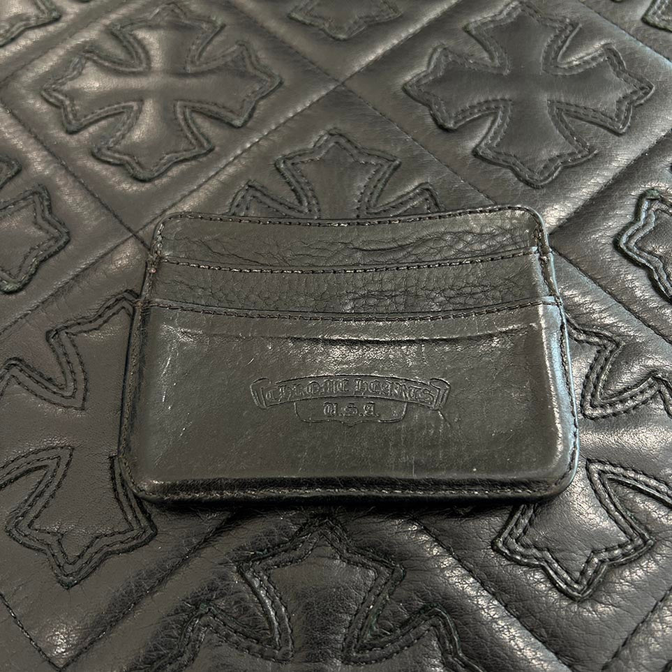 CHROME HEARTS Scroll Logo Double Side Leather Card Case クロムハーツ スクロールロゴ ダブルサイド レザーカードケース