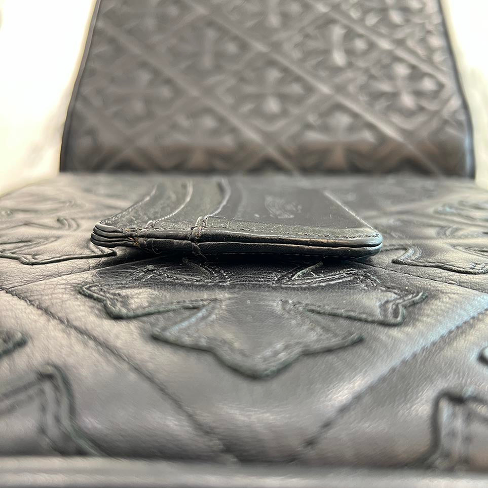 CHROME HEARTS Scroll Logo Double Side Leather Card Case クロム