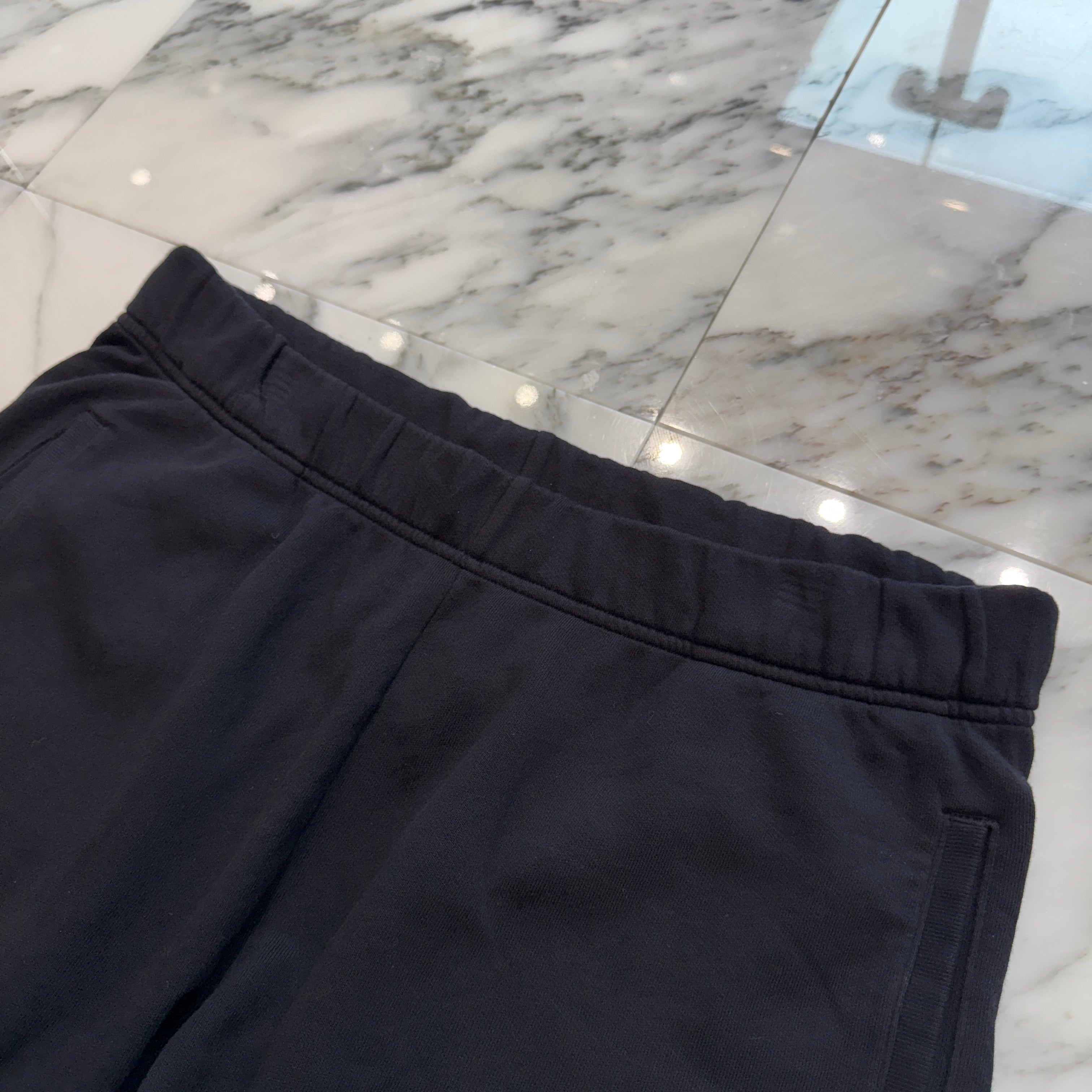 CHROME HEARTS Y NOT Vertical Logo Cross Embroidery Sweat Half Pants Size L クロムハ―ツ ワイノット ヴァーティカルロゴ クロス刺繡 スウェット ハーフパンツ サイズL