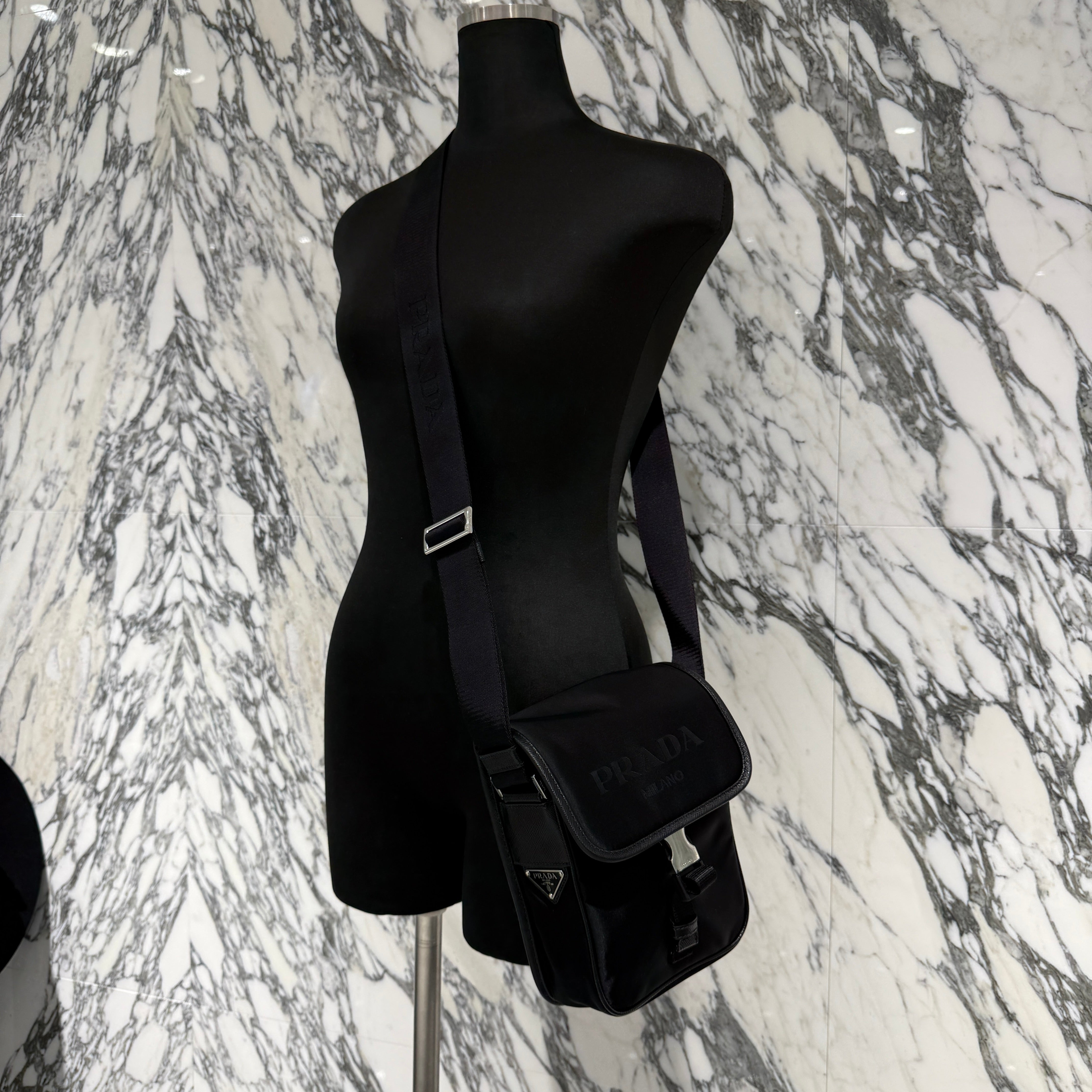 PRADA Saffiano/Tessuto Shoulder bag 2VD028 プラダ サフィアーノ