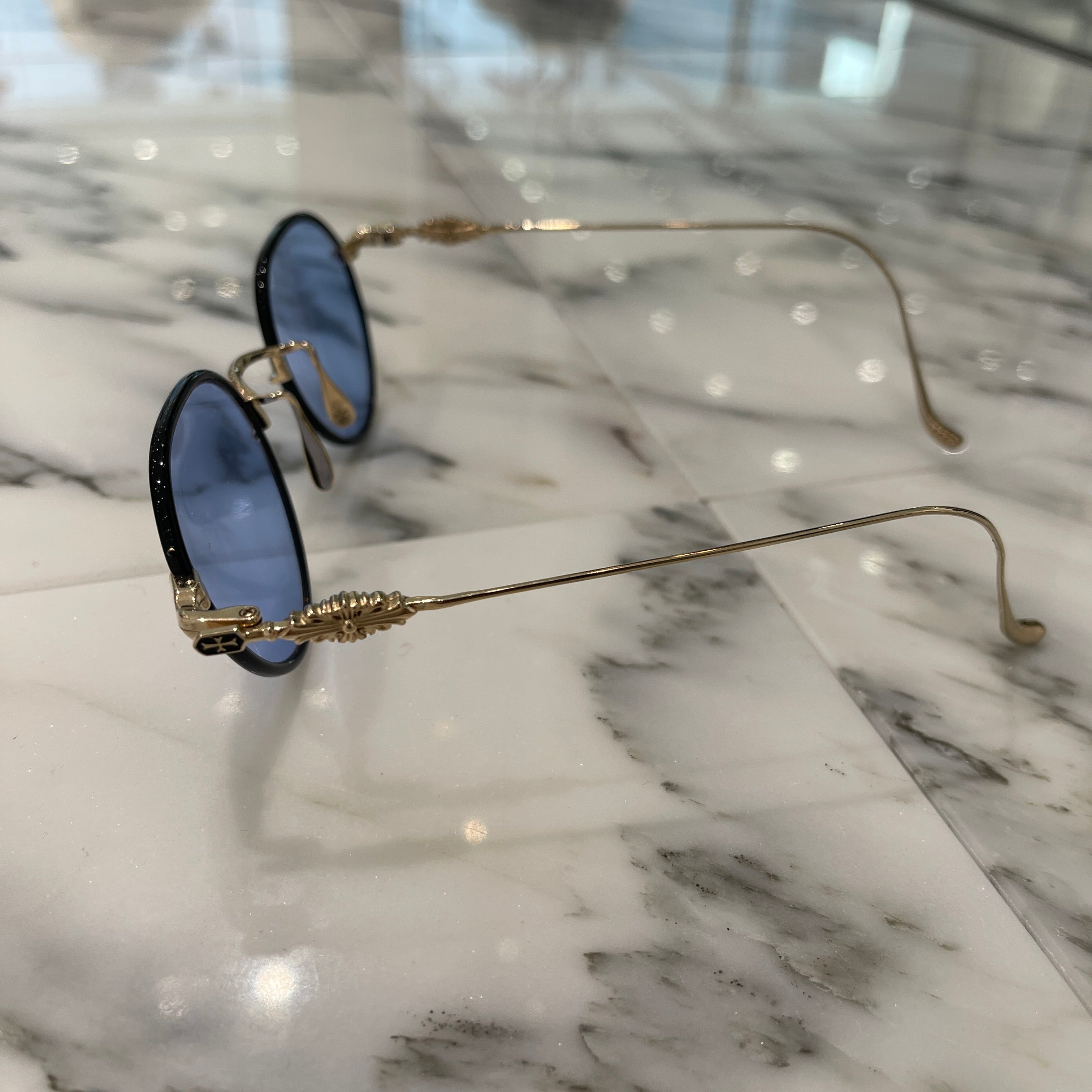 CHROME HEARTS ORALGAMI Cross Temple Metal Sunglasses クロムハーツ クロス テンプル メタル サングラス