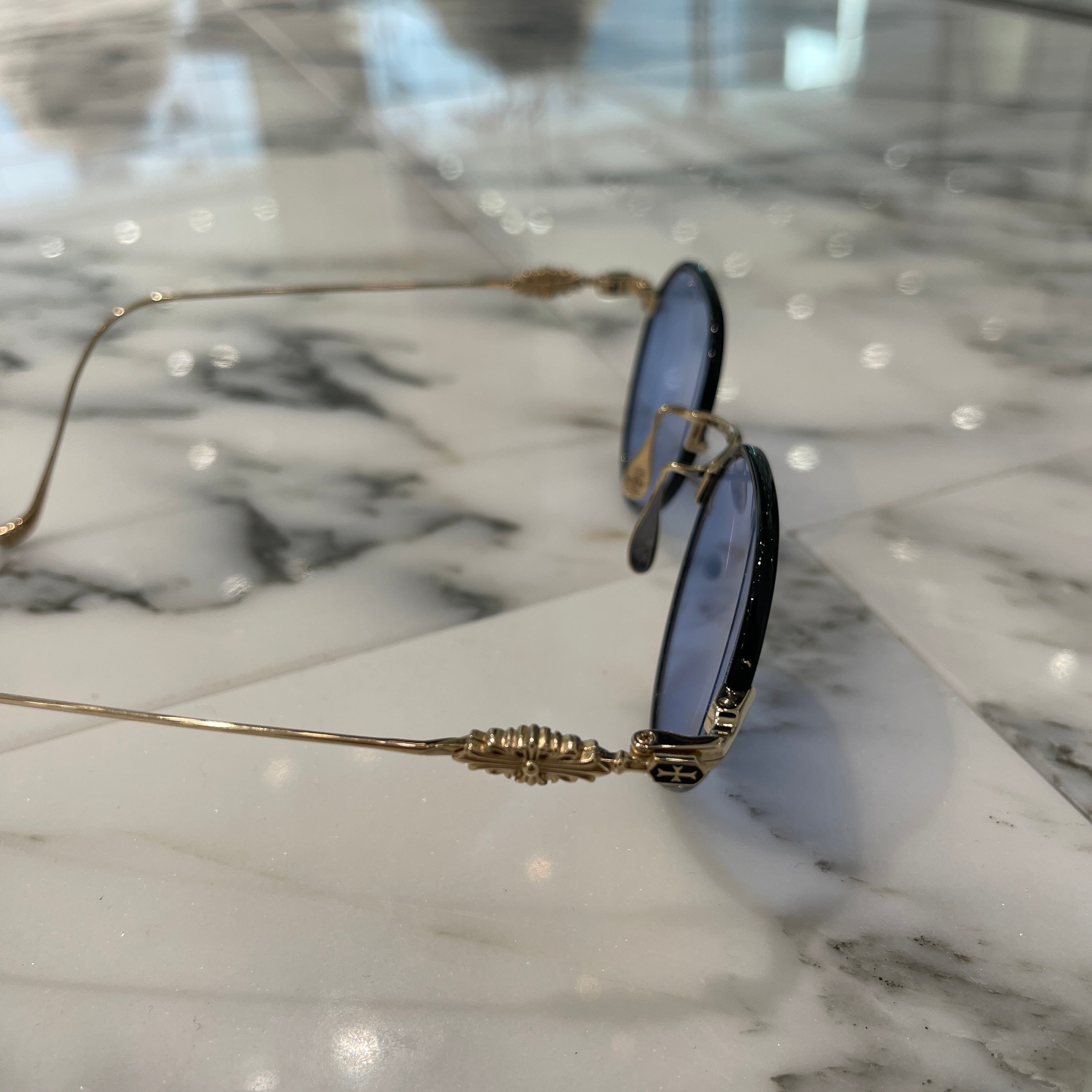 CHROME HEARTS ORALGAMI Cross Temple Metal Sunglasses クロムハーツ クロス テンプル メタル サングラス