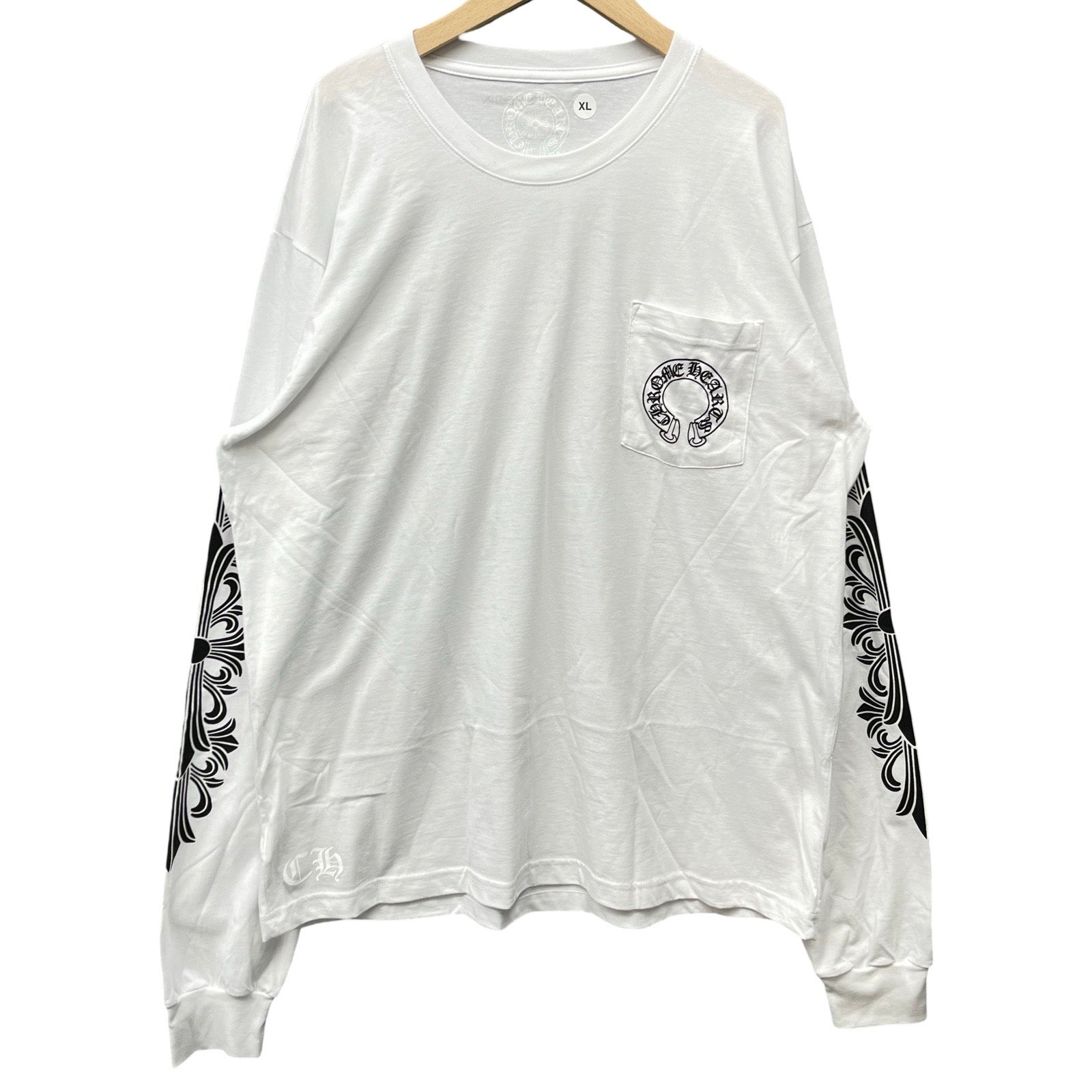 CHROME HEARTS Floral Cross Horseshoe Long Sleeve Tee Size XL