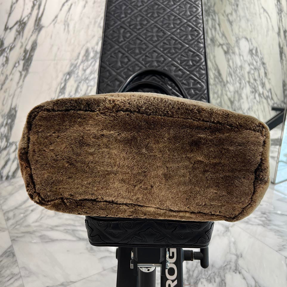 CHROME HEARTS 1 Cross Leather Patch Fur FS Tote Bag クロムハーツ 1クロス レザーパッチ ファー FS トートバッグ