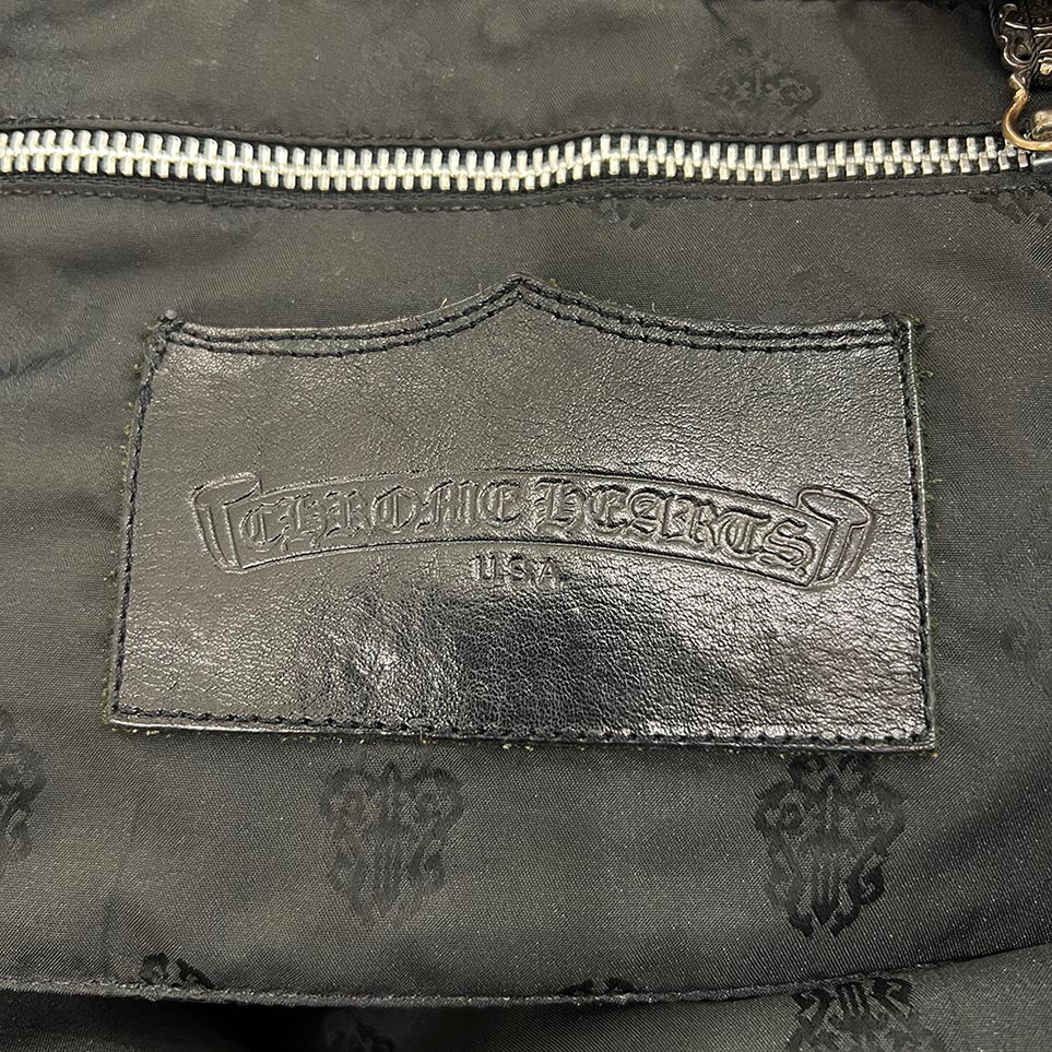 CHROME HEARTS 1 Cross Leather Patch Fur FS Tote Bag クロムハーツ 1クロス レザーパッチ ファー FS トートバッグ