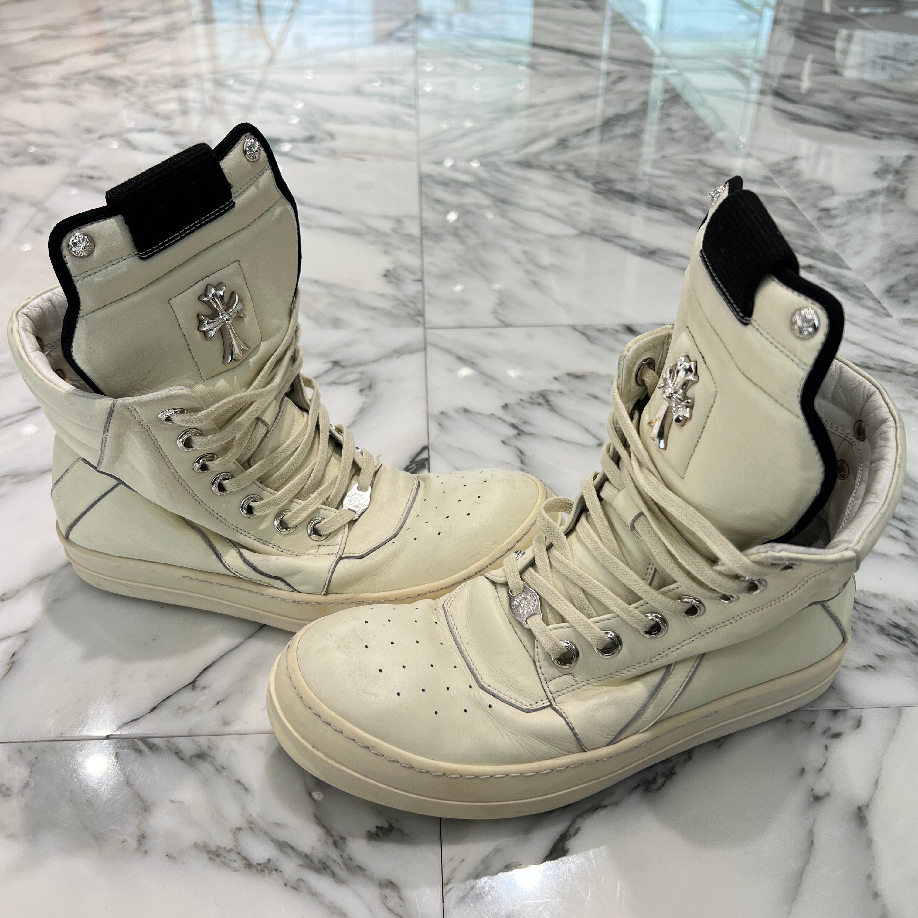 CHROME HEARTS × Rick Owens Geobasket Leather Sneakers Size 42 クロムハーツ × リックオーエンス ジオバスケット レザースニーカー サイズ42