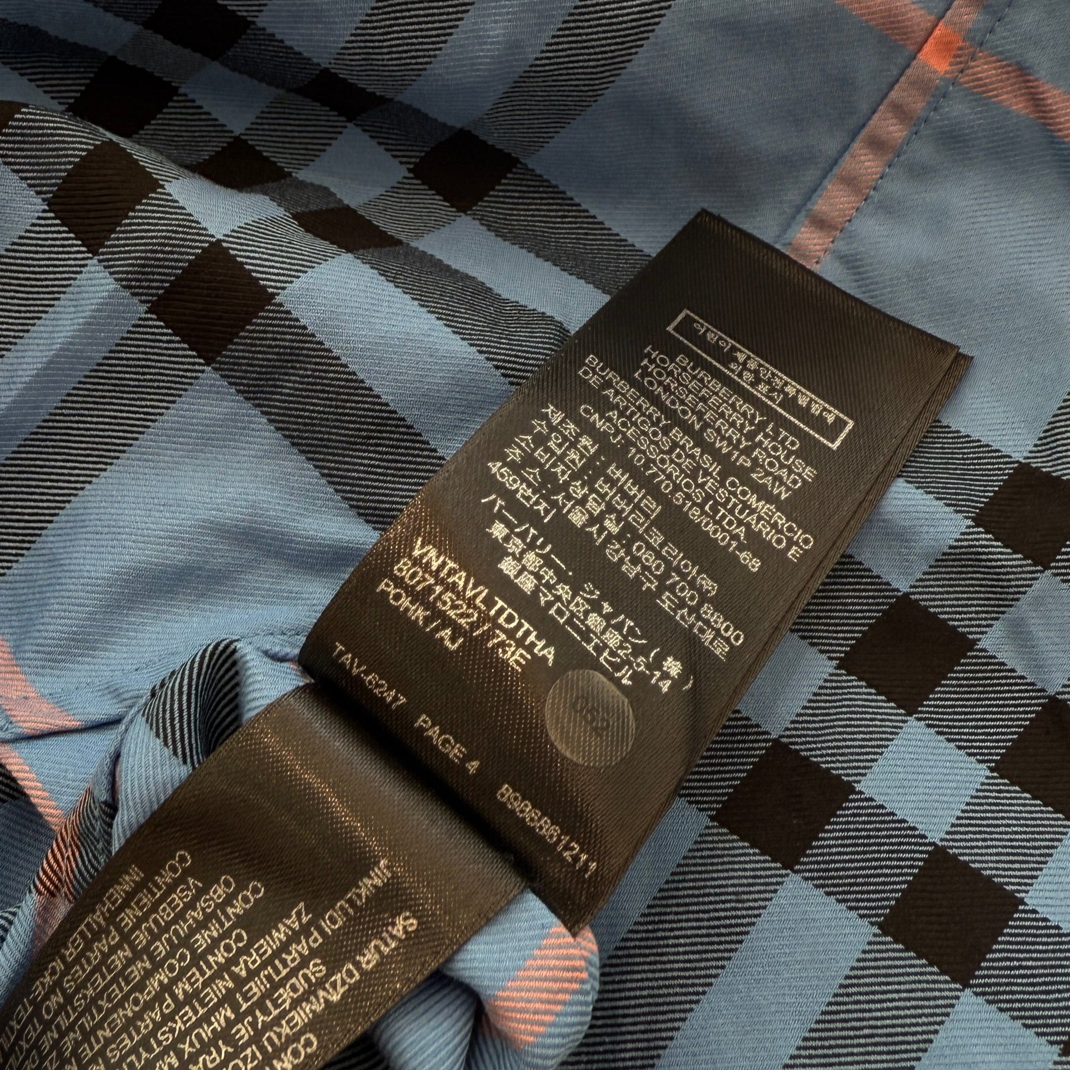 BURBERRY Cotton Checked Shirt 8071522 Size S バーバリー コットン
