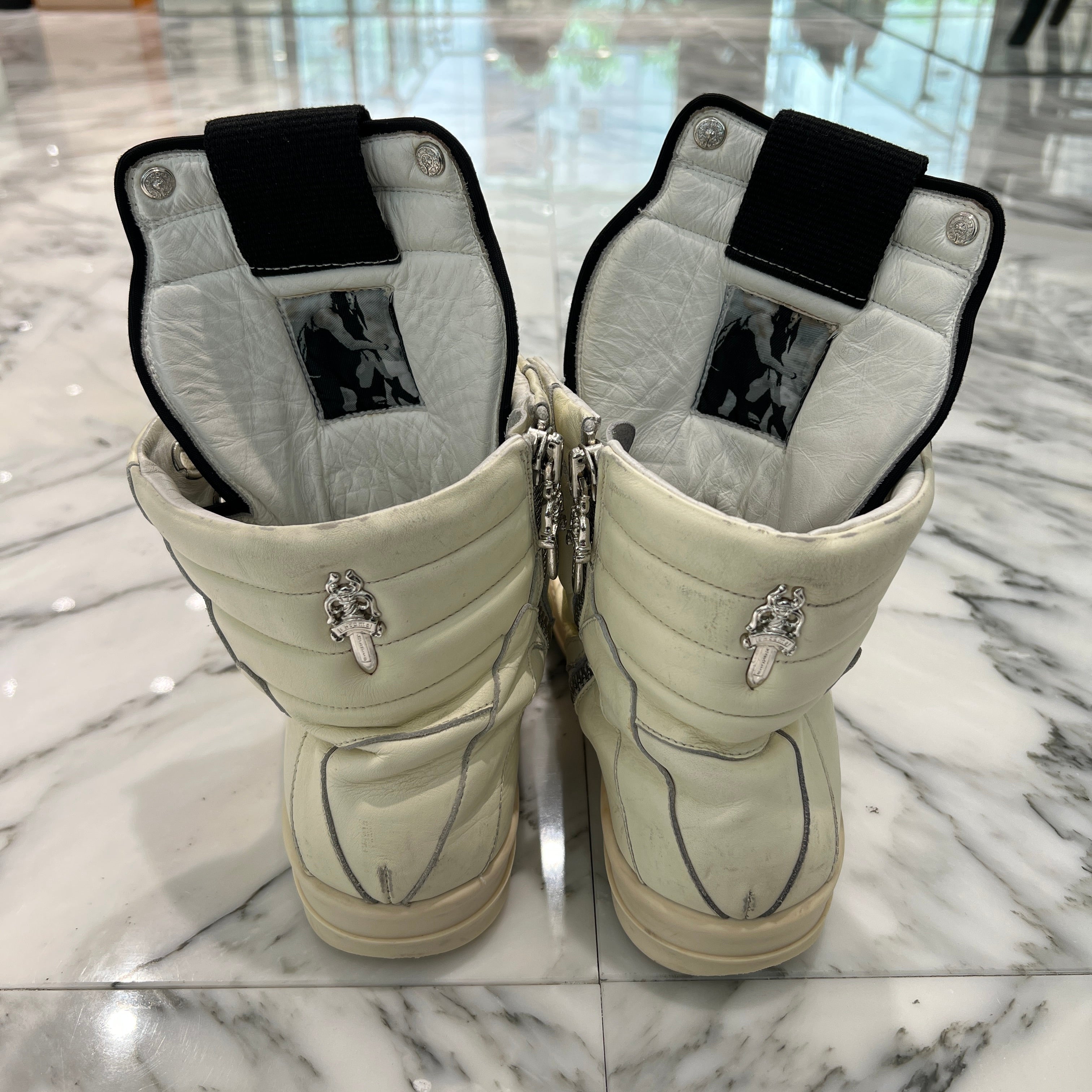 CHROME HEARTS × Rick Owens Geobasket Leather Sneakers Size 42 クロムハーツ × リックオーエンス ジオバスケット レザースニーカー サイズ42