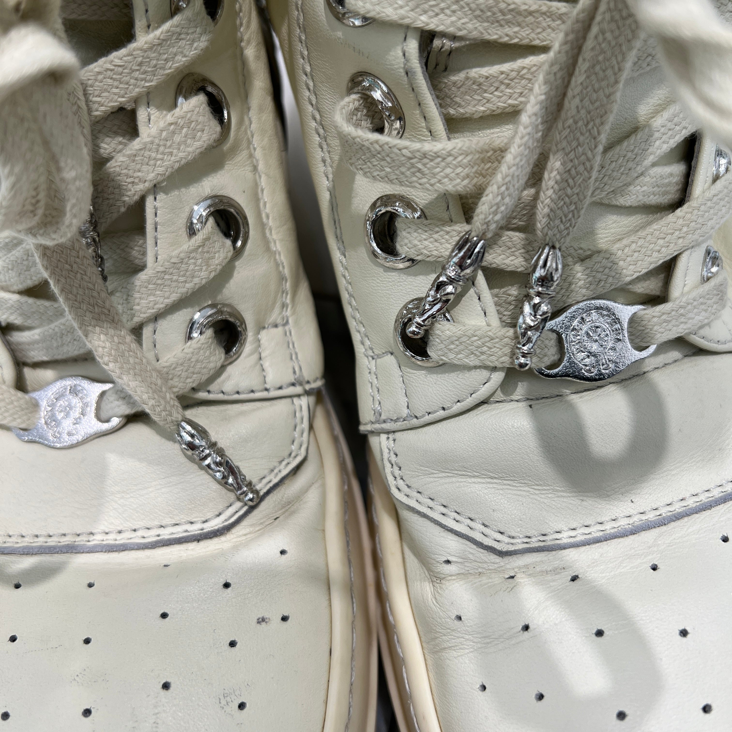 CHROME HEARTS × Rick Owens Geobasket Leather Sneakers Size 42