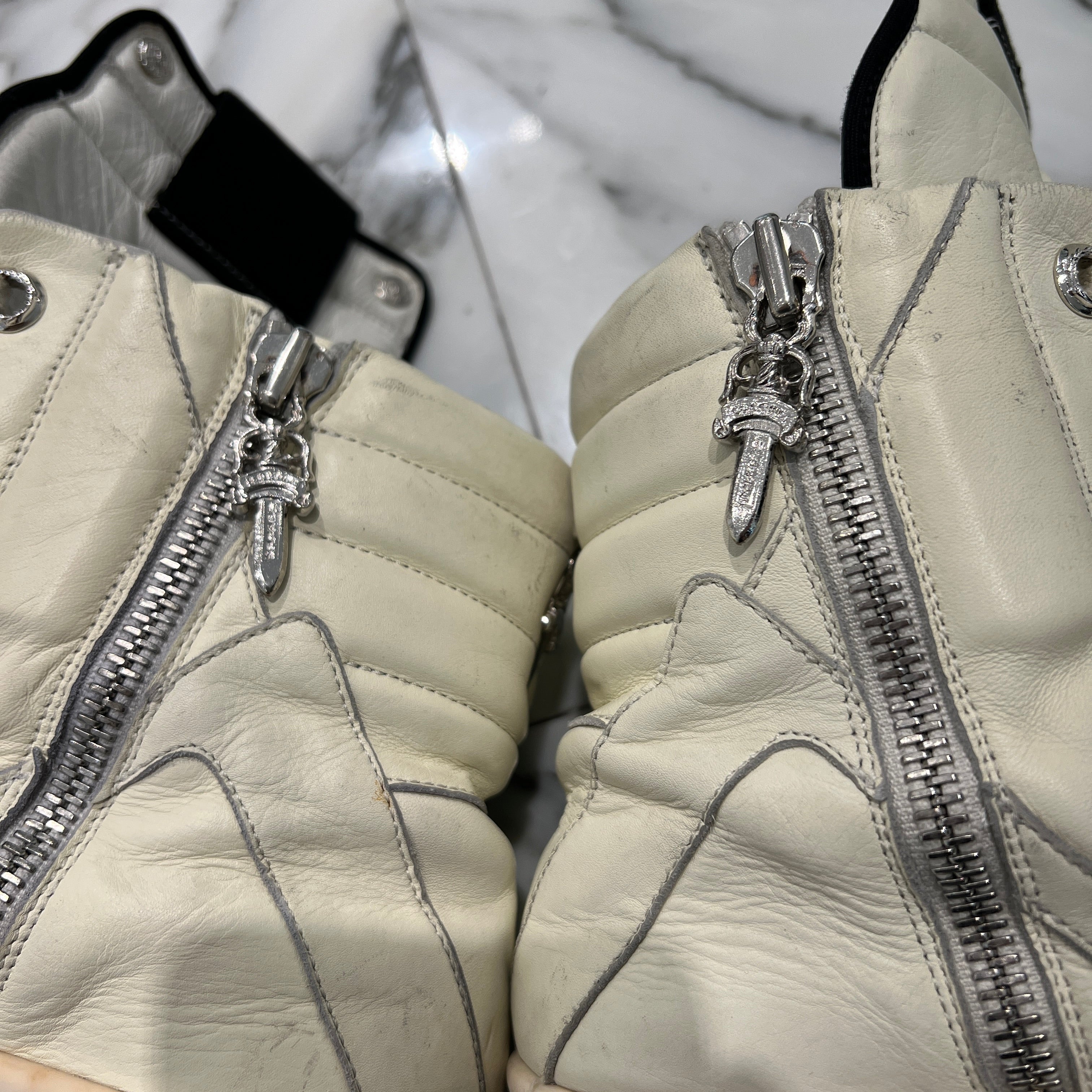 CHROME HEARTS × Rick Owens Geobasket Leather Sneakers Size 42 クロムハーツ × リックオーエンス ジオバスケット レザースニーカー サイズ42