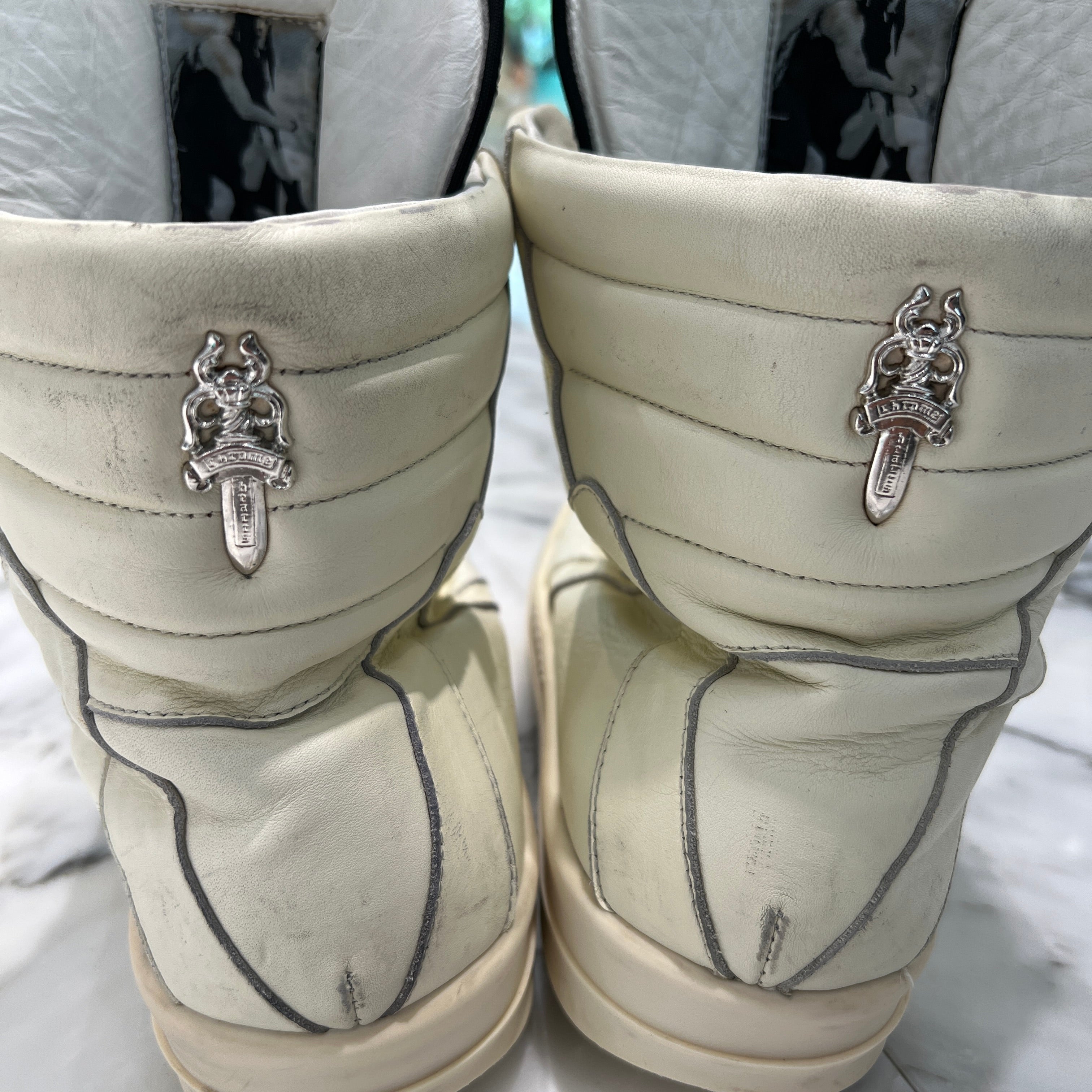 CHROME HEARTS × Rick Owens Geobasket Leather Sneakers Size 42 クロムハーツ × リックオーエンス ジオバスケット レザースニーカー サイズ42