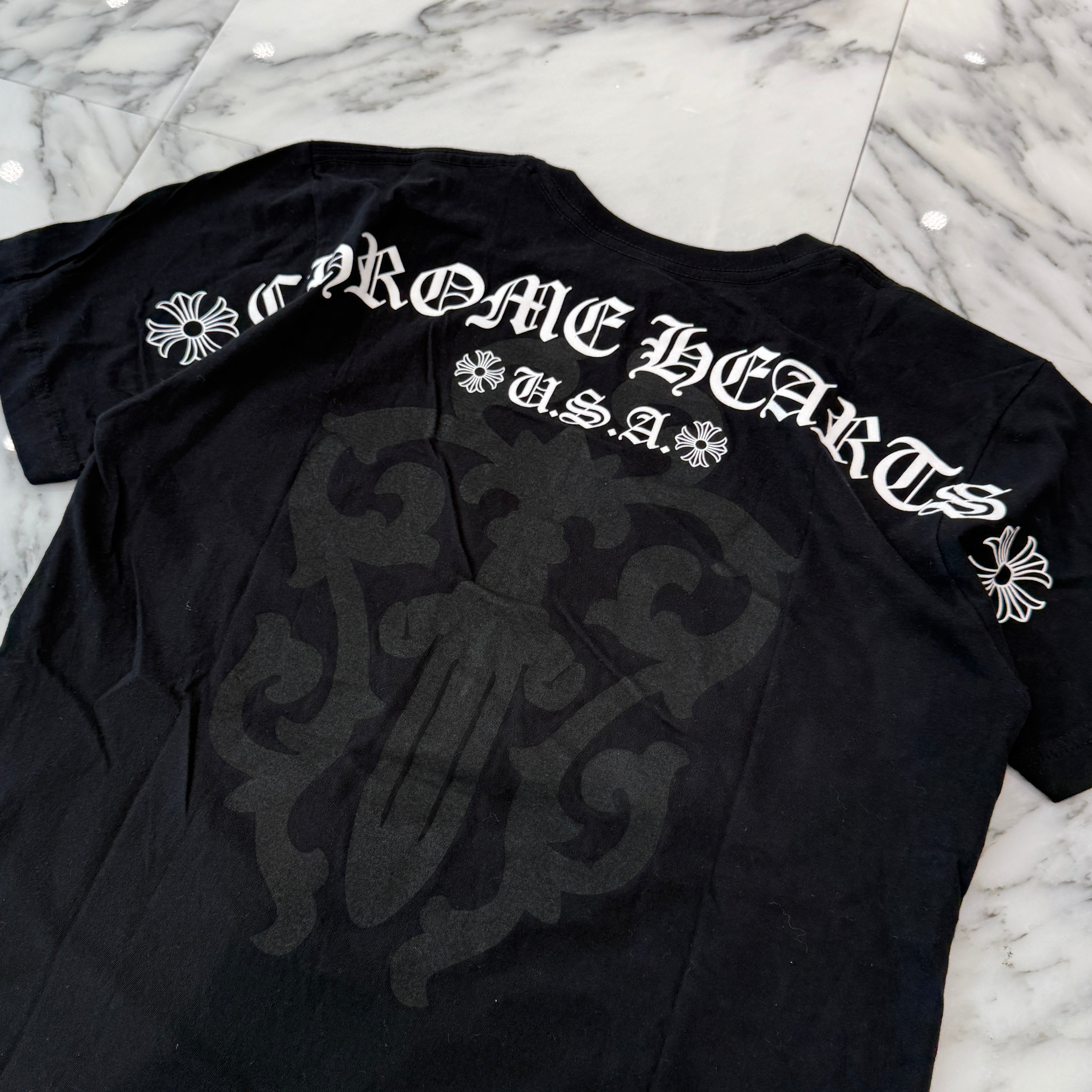 CHROME HEARTS Back Arch Logo USA Dagger Print Tee Size M クロムハーツ バックアーチロゴ USA ダガー プリントTシャツ サイズM
