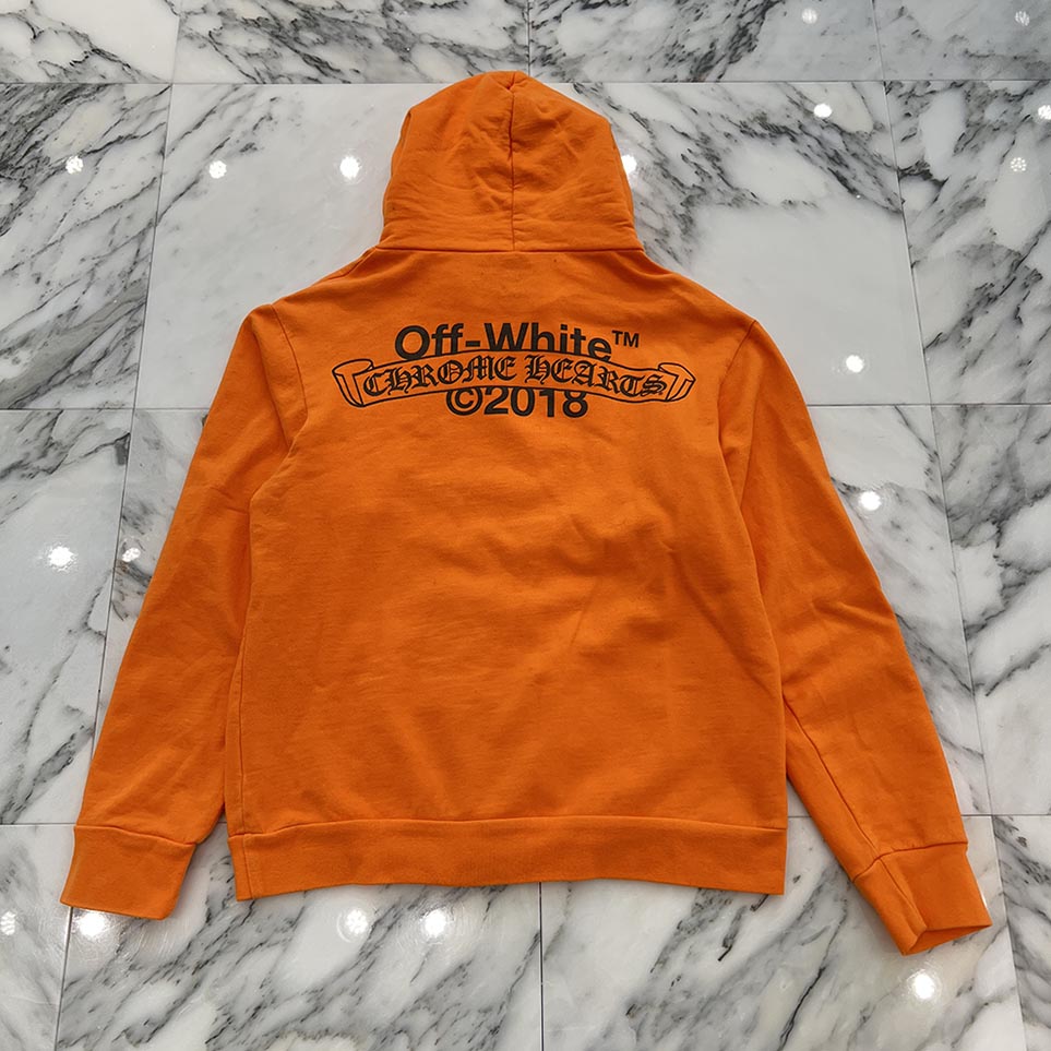 CHROME HEARTS × OFF-WHITE 2018SS Pullover Hoodie Size M クロムハーツ × オフホワイト プルオーバーフーディ サイズM