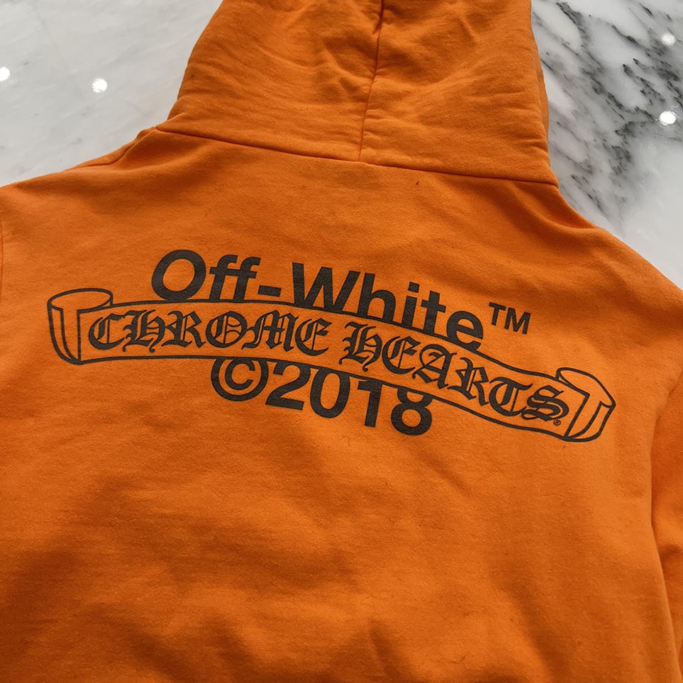 CHROME HEARTS × OFF-WHITE 2018SS Pullover Hoodie Size M クロムハーツ × オフホワイト プルオーバーフーディ サイズM