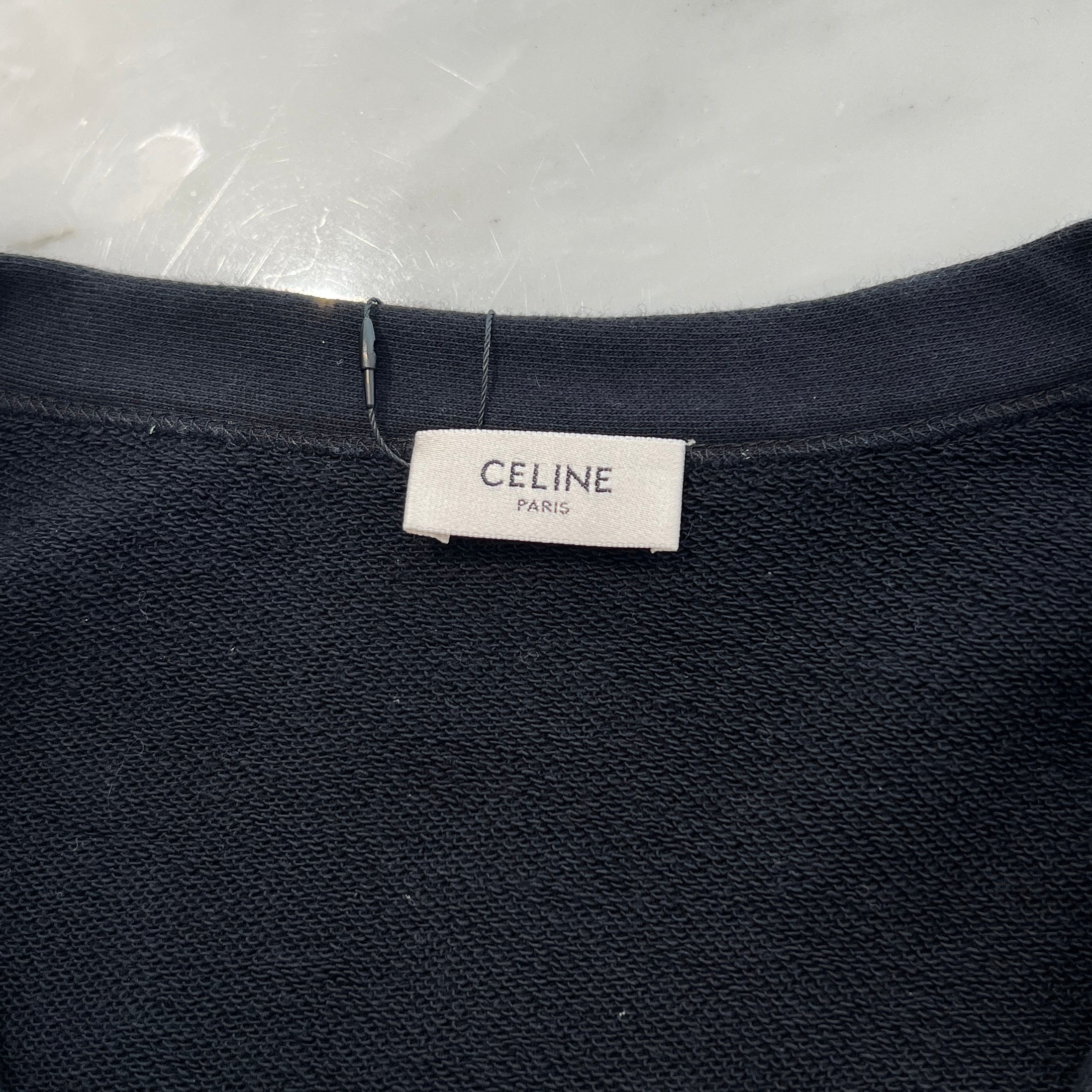 CELINE 2022SS Back Logo Print Cotton Fleece Cardigan 2Y672670Q Size M セリーヌ バックロゴプリント コットンフリースカーディガン サイズM
