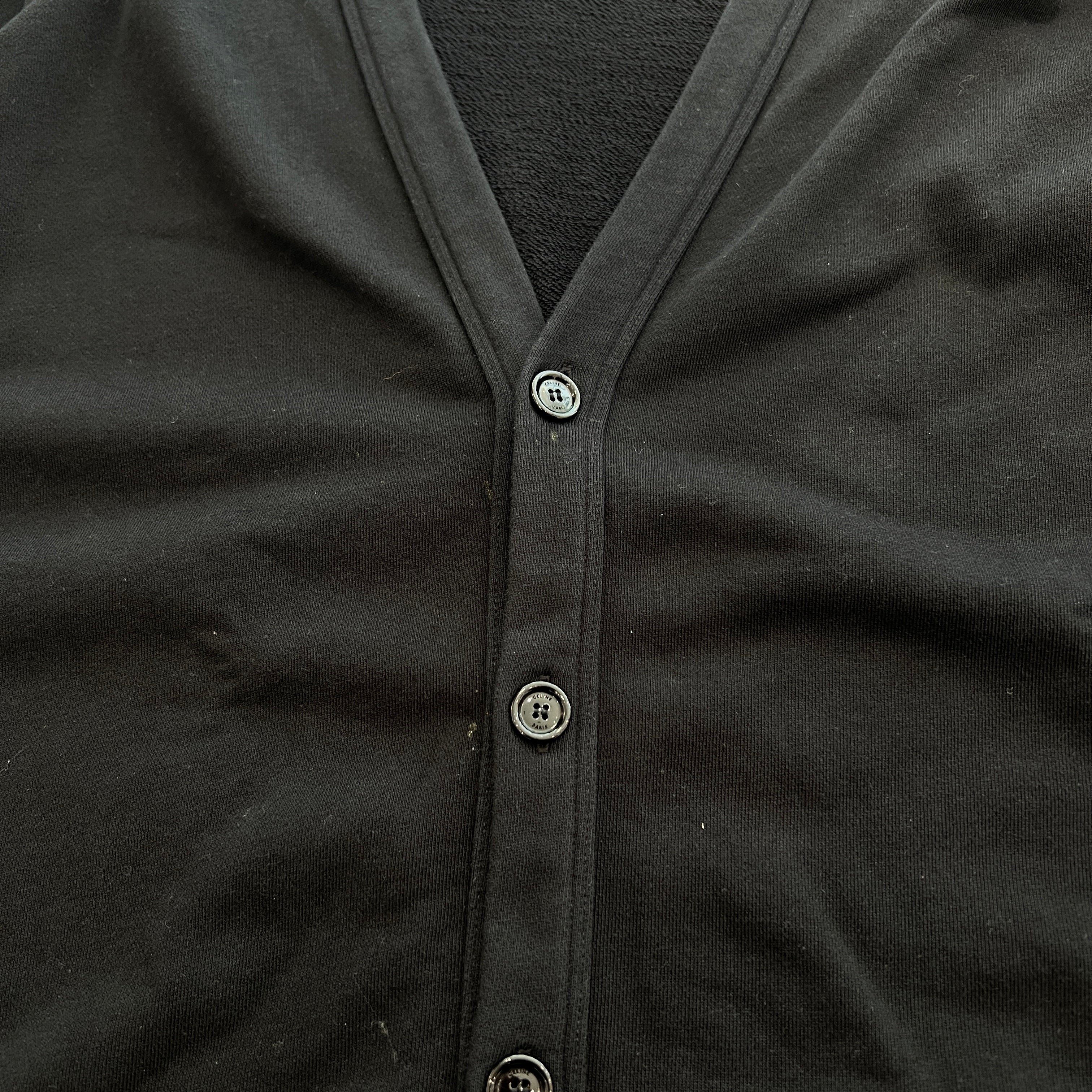 CELINE 2022SS Back Logo Print Cotton Fleece Cardigan 2Y672670Q Size M セリーヌ バックロゴプリント コットンフリースカーディガン サイズM