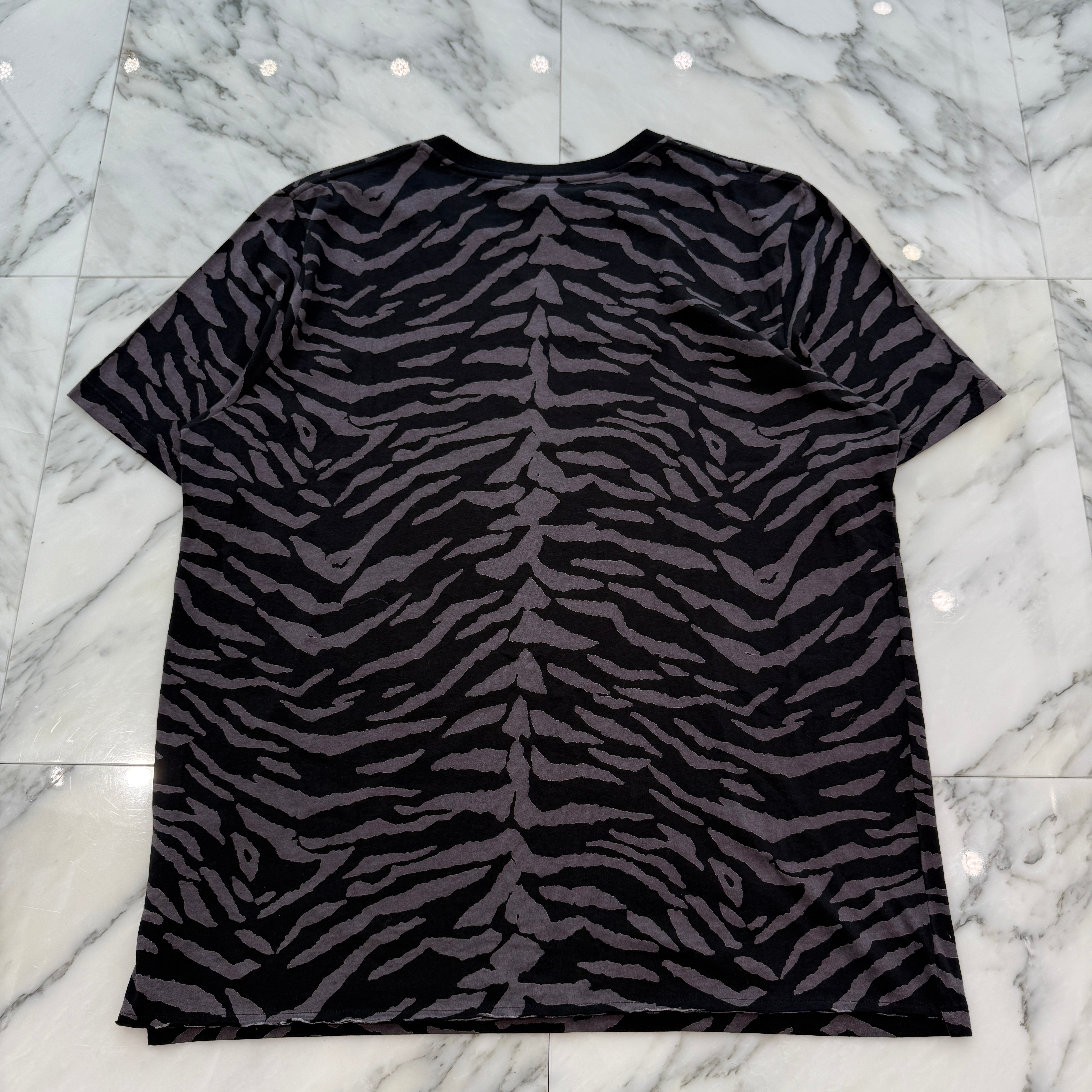 SAINT LAURENT 2019SS Zebra Print Cotton Tee 577097 YBII2 Size L サンローランパリ ゼブラ柄 プリント コットン Tシャツ サイズL
