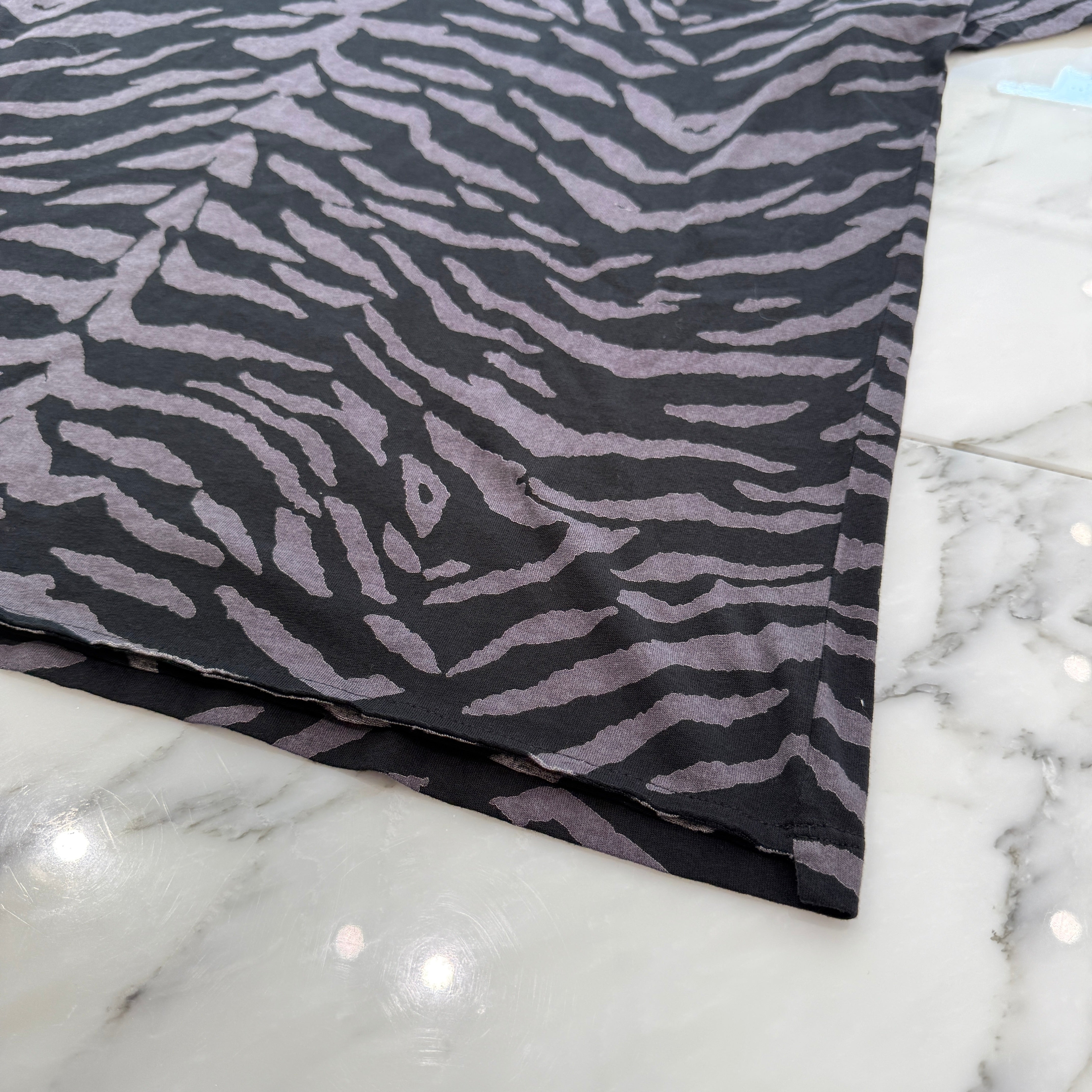 SAINT LAURENT 2019SS Zebra Print Cotton Tee 577097 YBII2 Size L サンローランパリ ゼブラ柄 プリント コットン Tシャツ サイズL