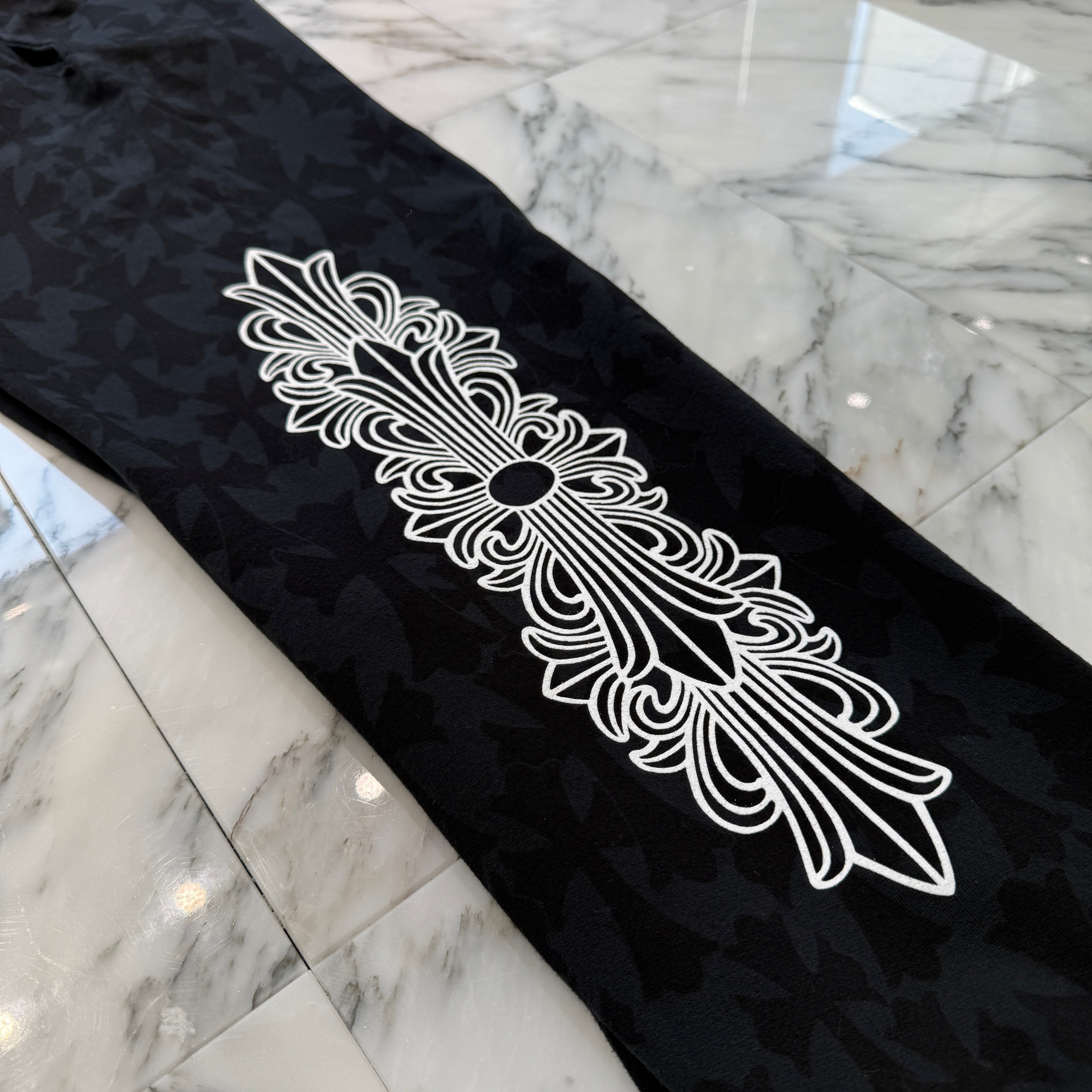 CHROME HEARTS 2024SS Graveyard Cemetery Cross Sweat Long Pants Size L クロムハーツ グレイブヤード セメタリークロス スウェットパンツ サイズL