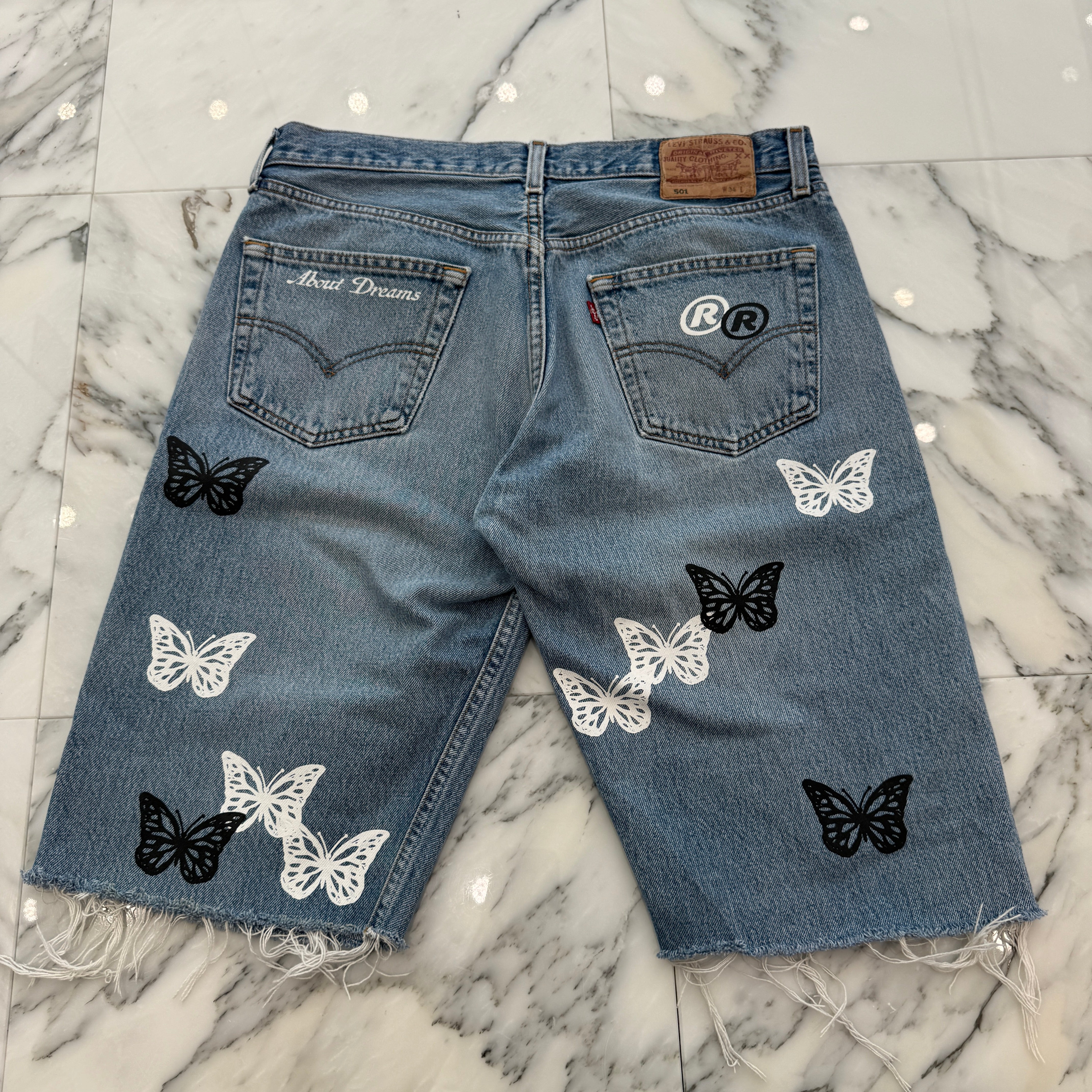ABOUT DREAMS Butterfly Denim Shorts アバウトドリームズ バタフライ デニムショーツ