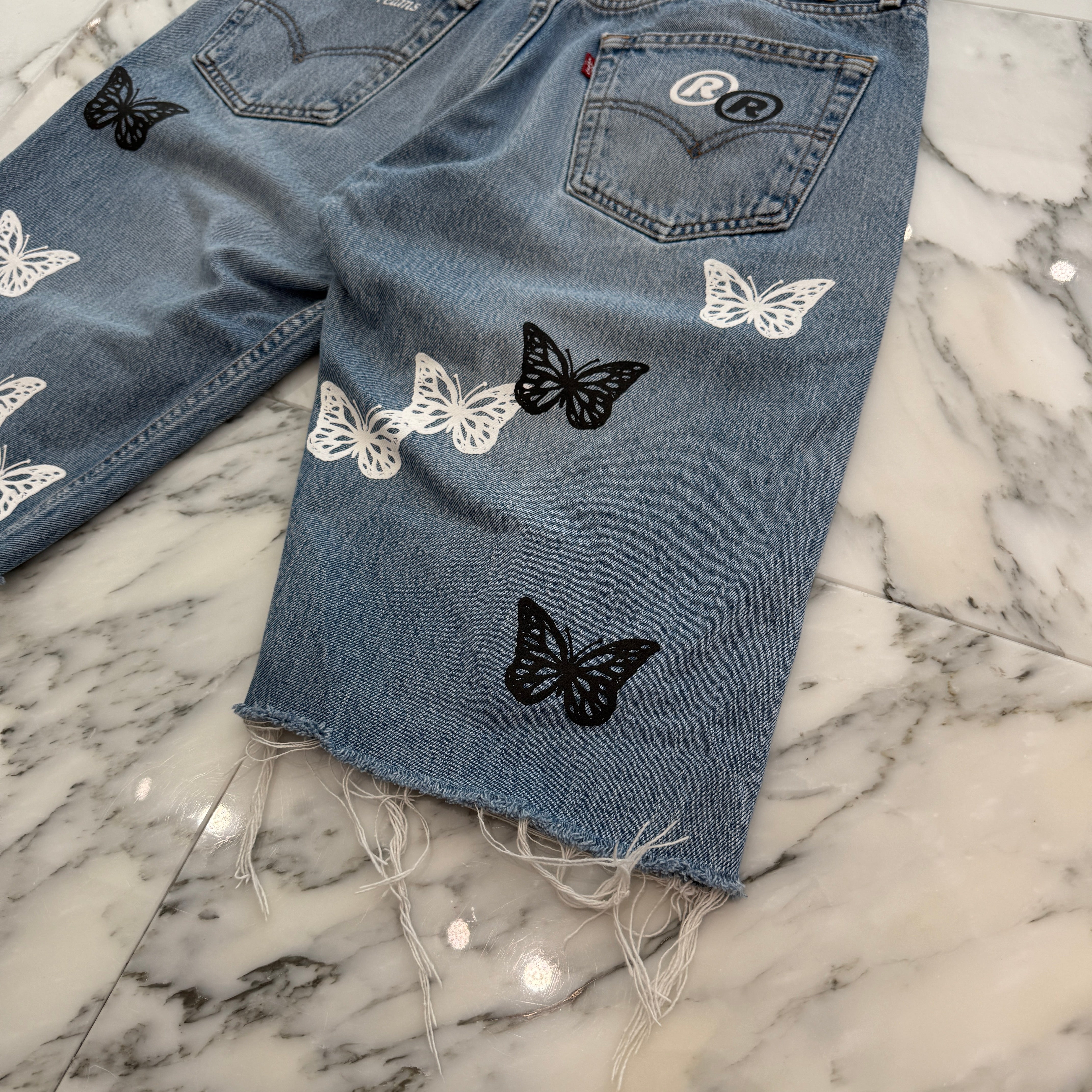 ABOUT DREAMS Butterfly Denim Shorts アバウトドリームズ バタフライ デニムショーツ