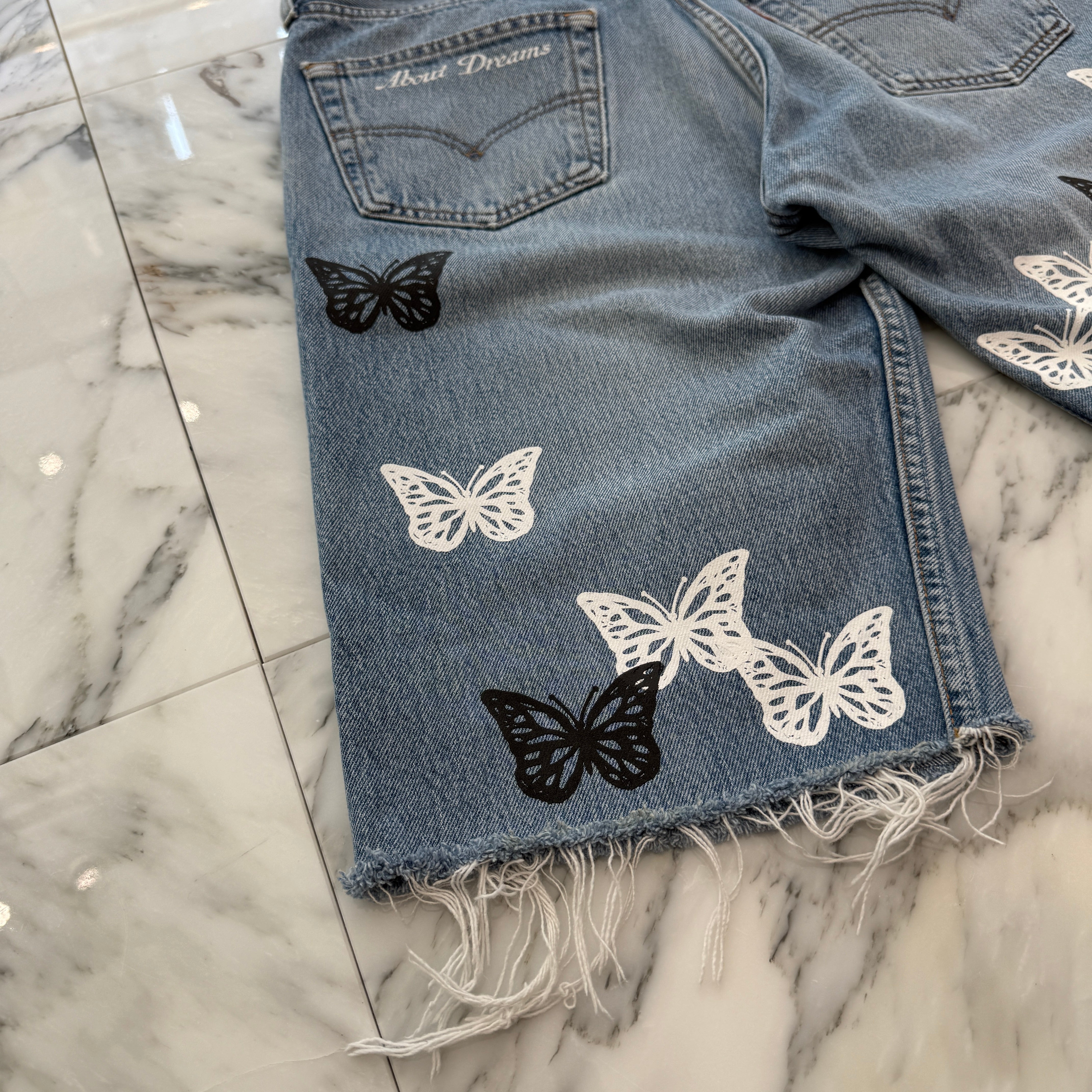 ABOUT DREAMS Butterfly Denim Shorts アバウトドリームズ バタフライ デニムショーツ