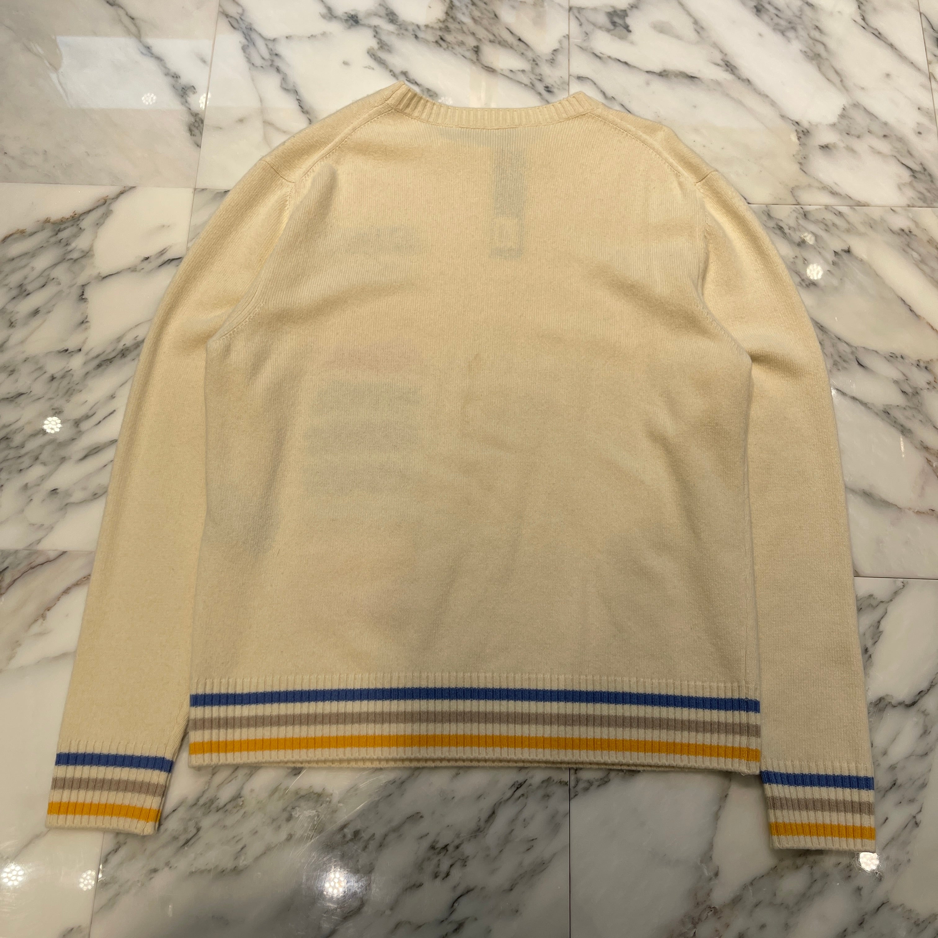 DIOR 2024SS Wool And Cashmere Inlaid Knit Sweater 413M649T774 Size M ディオール ウール&カシミヤ インレイド ニットセーター サイズM