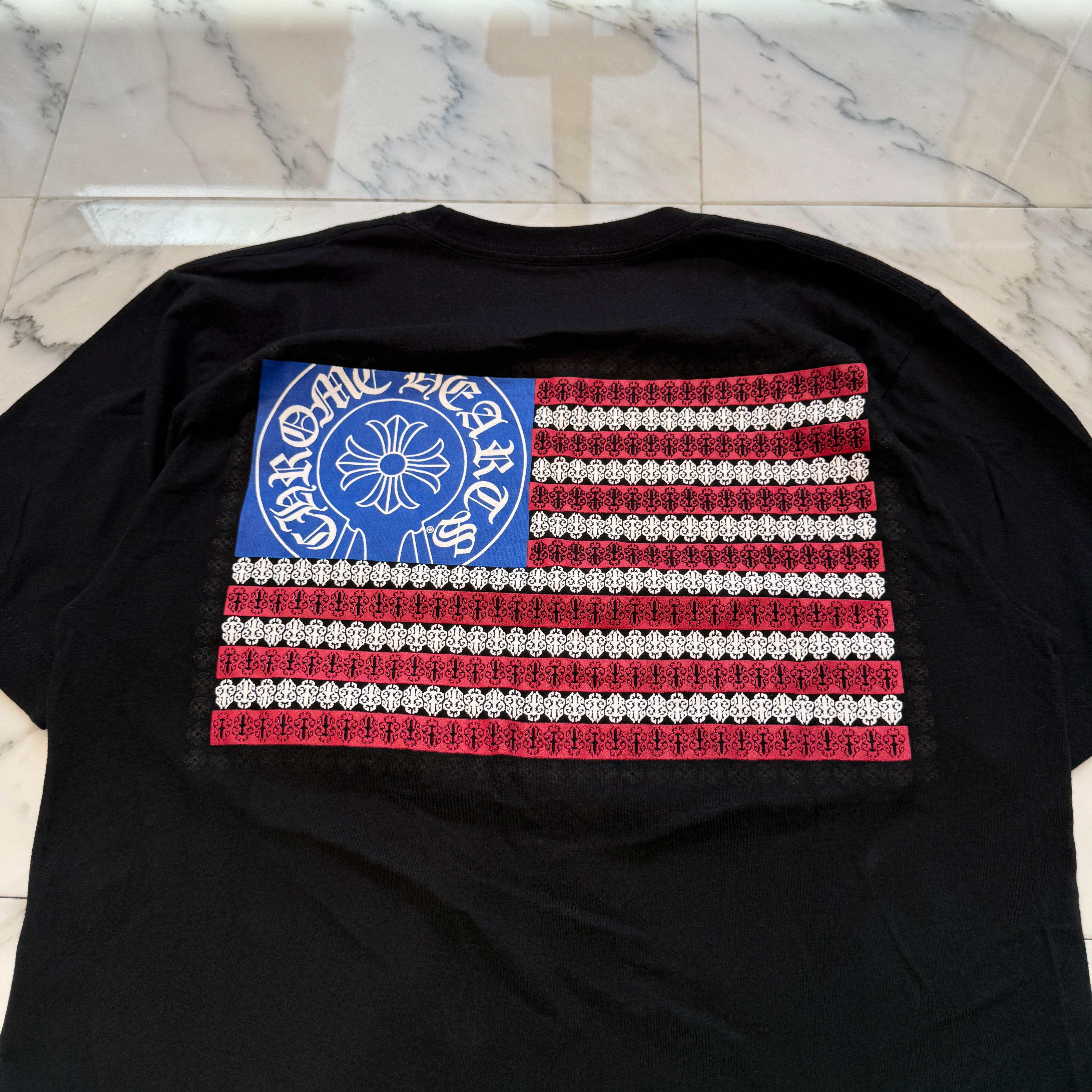 CHROME HEARTS American Flag Vine Dagger Horseshoe Tee Size M クロムハーツ アメリカンフラッグ ヴァインダガーホースシュー Tシャツ サイズM
