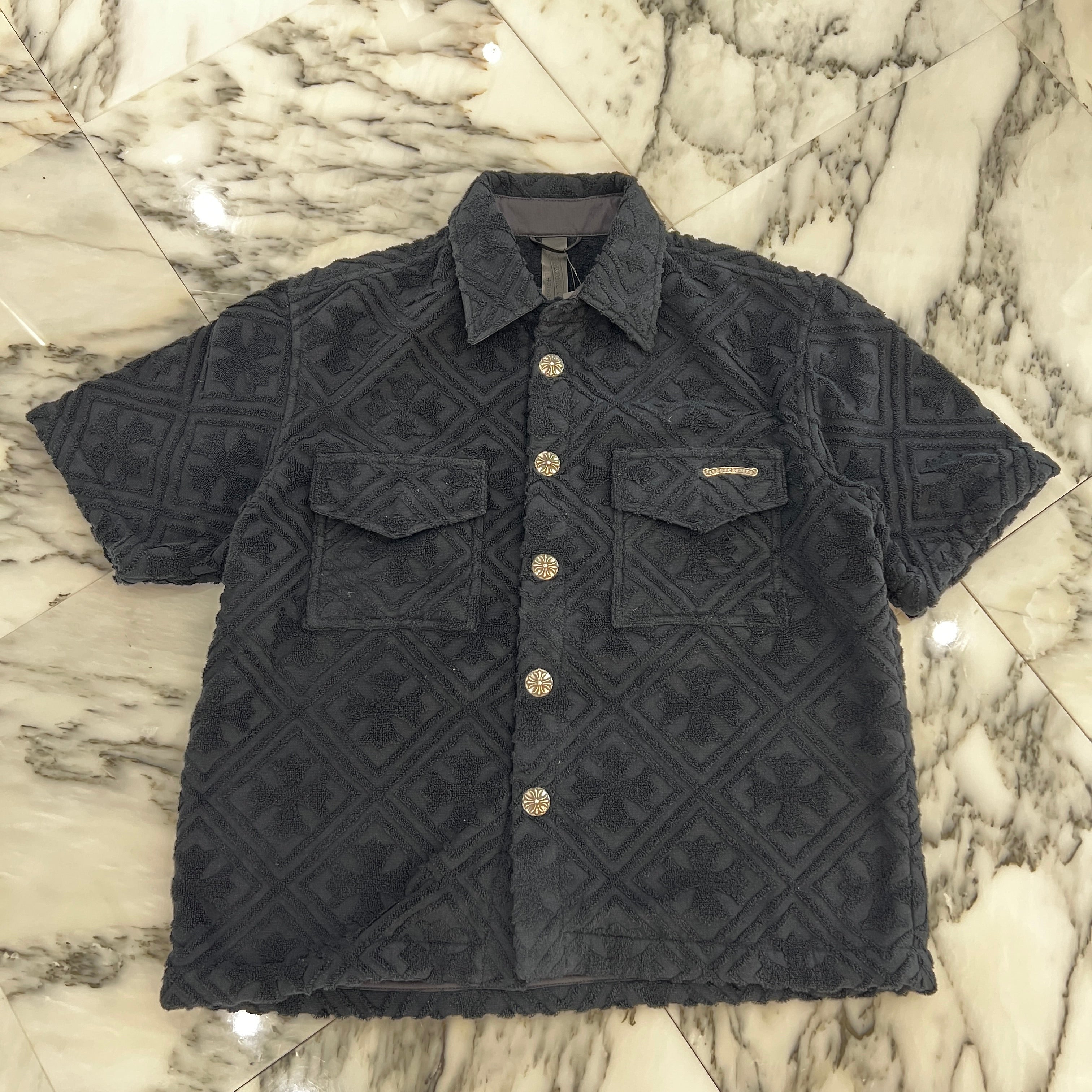 CHROME HEARTS Y NOT CH Plus Pattern Pile Terry Shirt / Shorts Set