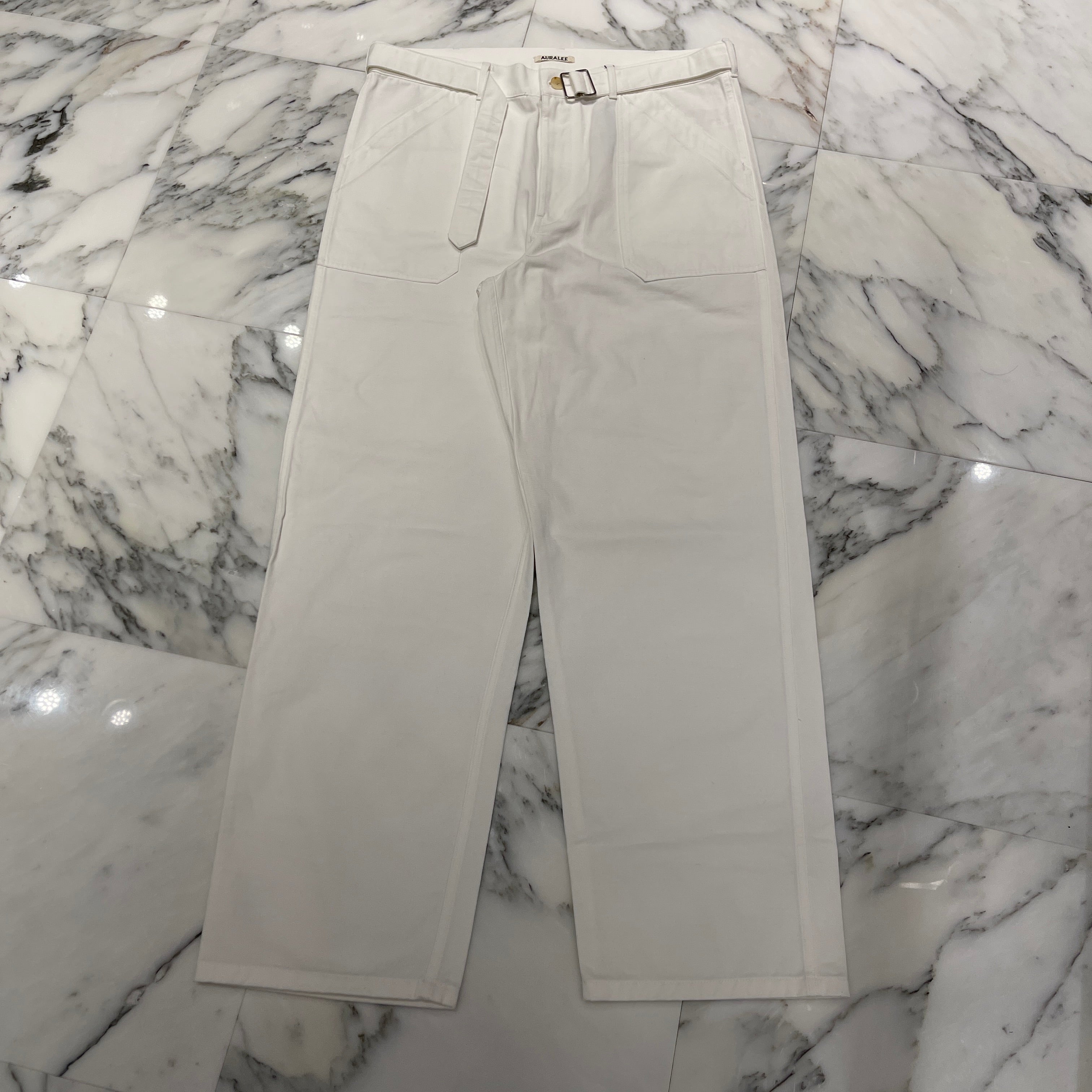 AURALEE 2022SS HARD TWIST FINX HEAVY CHINO BELT Pants A22SP01OC Size 4 オーラリー ハードツイスト フィンクスヘビーチノベルトパンツ サイズ4