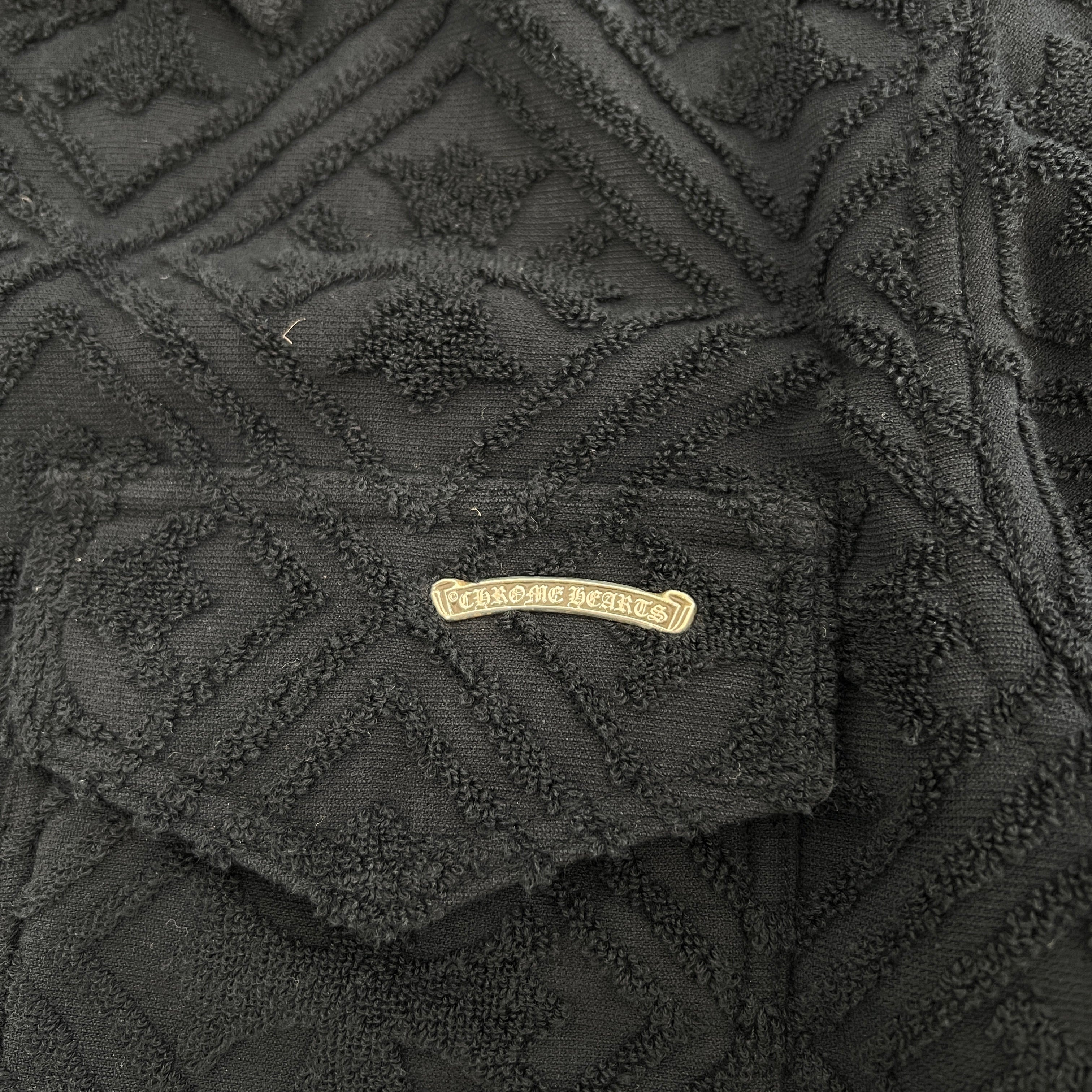 CHROME HEARTS Y NOT CH Plus Pattern Pile Terry Shirt Size L クロムハーツ ワイノット CHプラス総柄 パイル地 テリー シャツ サイズL