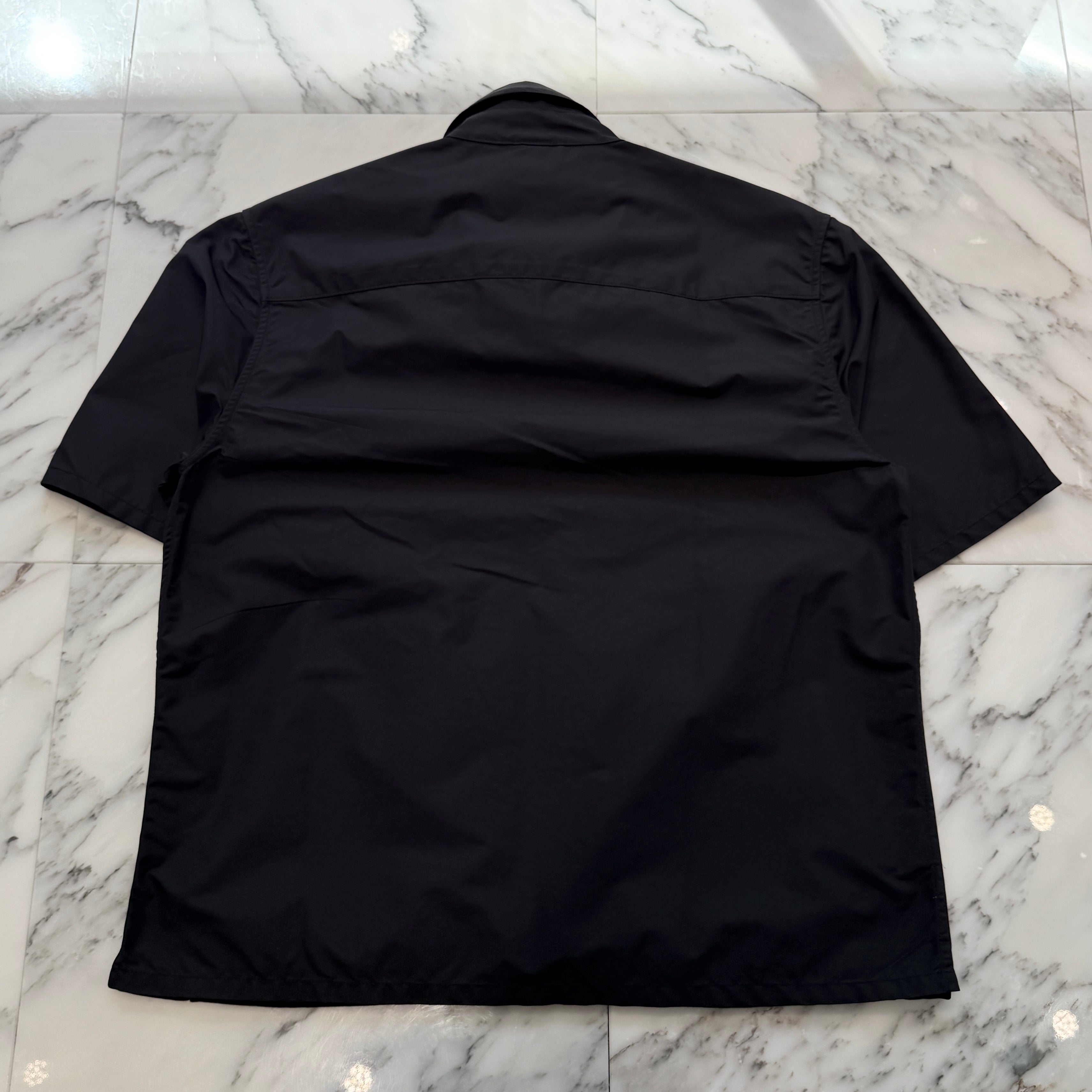 CHROME HEARTS クロムハーツ Y NOT Carpenter Leather Pocket Nylon Zip S/S Shirts ワイノット カーペンター レザーポケット 半袖シャツ ブラック CHROME HEARTS Y NOT Carpenter Leather Pocket Nylon Zip Shirt Size