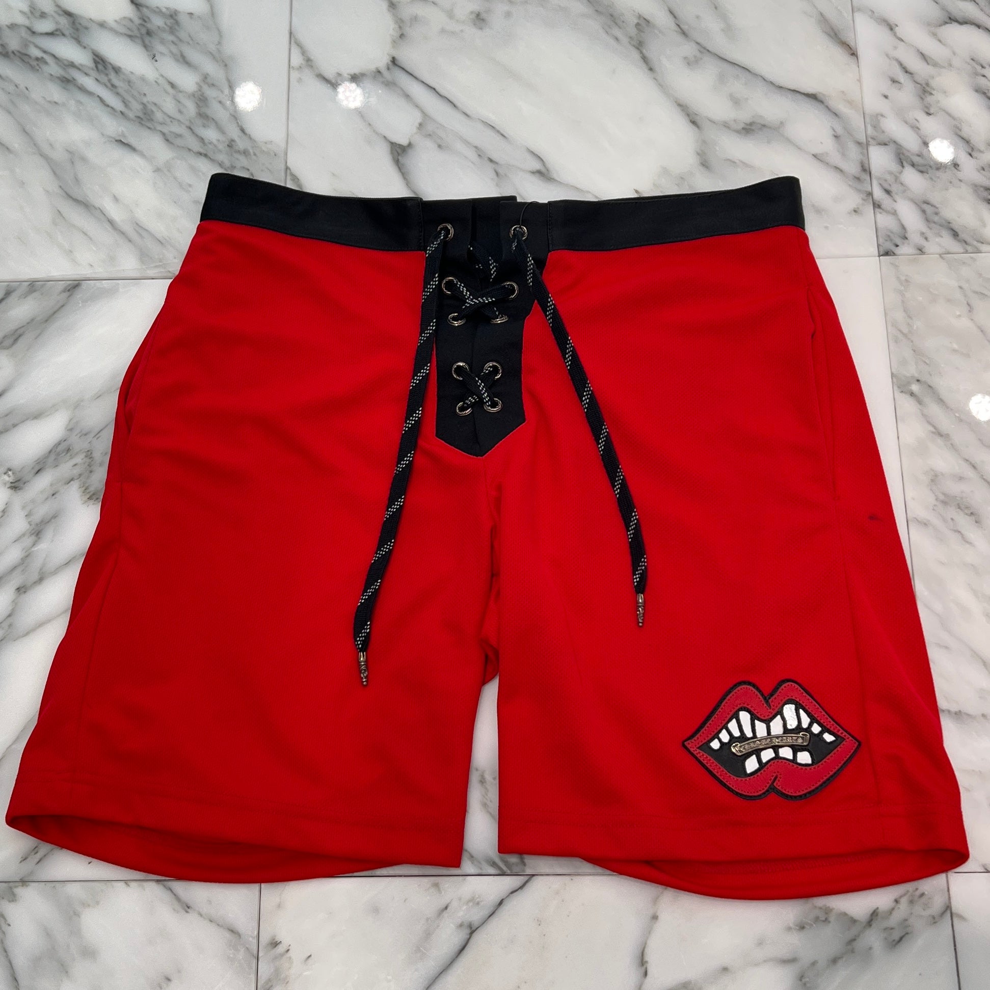 CHROME HEARTS × MATTY BOY Chomper Leather Patch Swim Shorts Size S クロムハーツ × マッティボーイ チョンパーレザーパッチ スイムショーツ サイズS