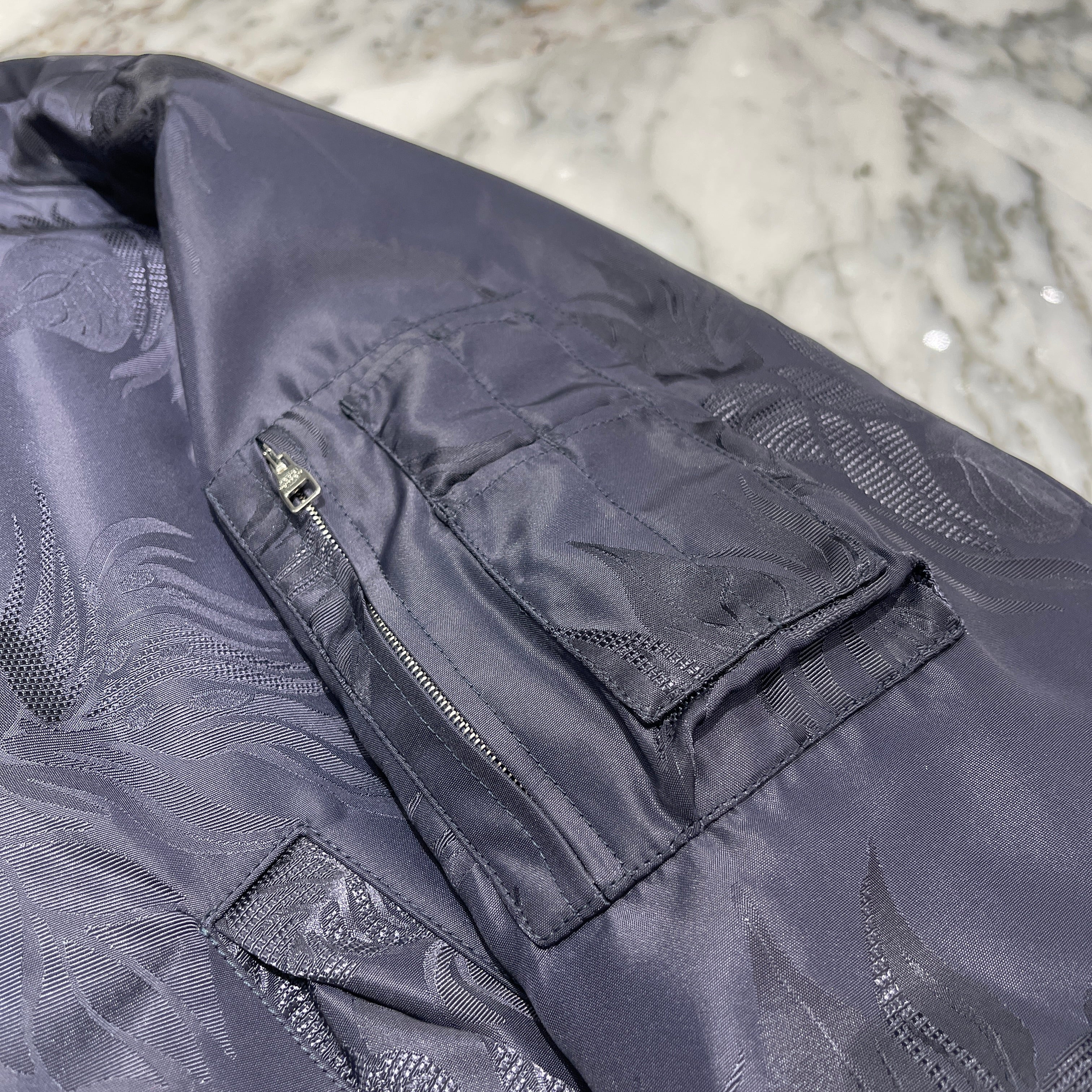 LOUIS VUITTON Leaf Pattern Nylon Zip Up Jacket HEB25WFKH Size 56 ルイヴィトン リーフパターンナイロンジップアップジャケット サイズ56