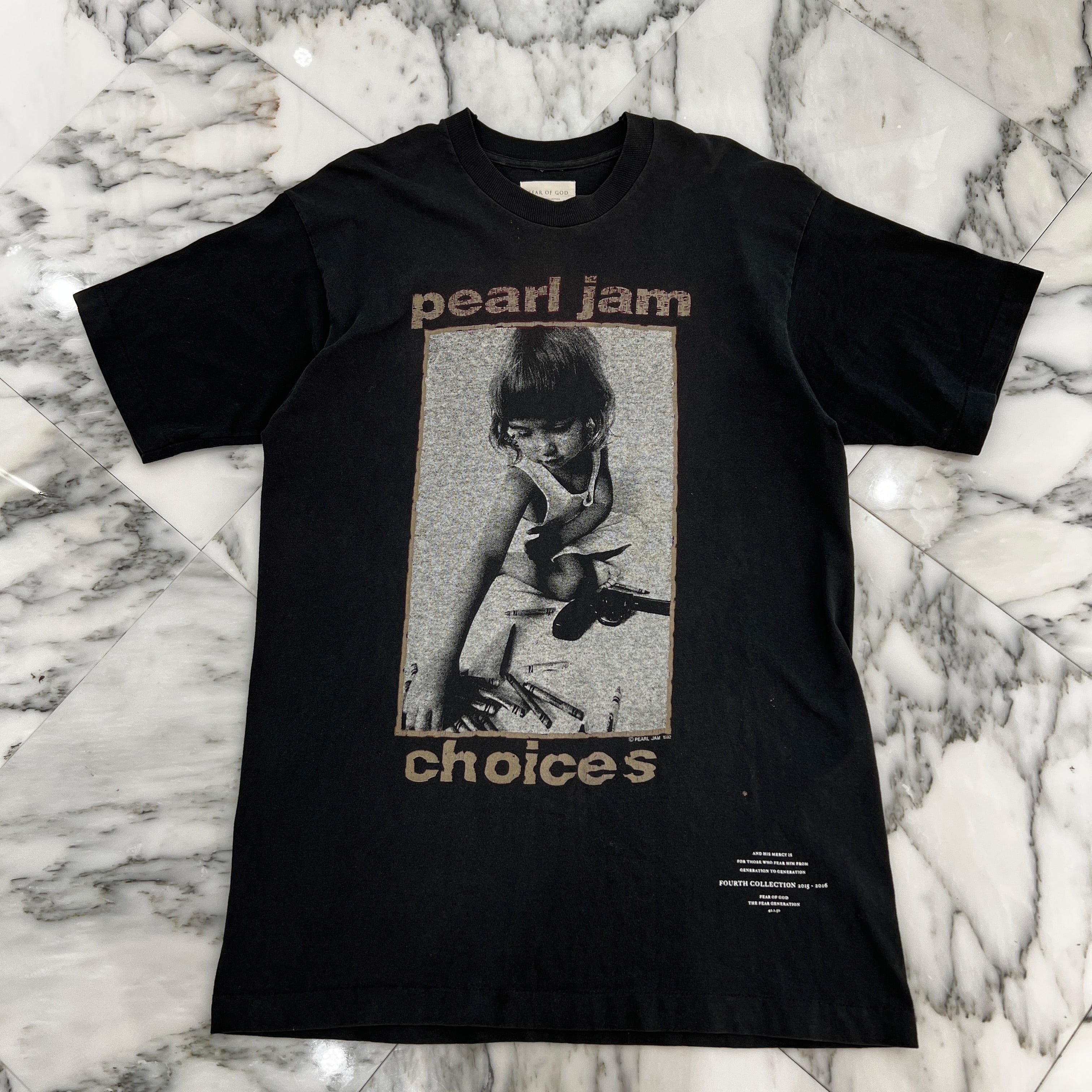 Vintage 90's FEAR OF GOD Fourth Collection PEARL JAM 1992 "Choices Kids Gun" S/S Tee 90's フィアオブゴッド フォースコレクション パールジャム 1992 "チョイスズ キッズ ガン" Tシャツ