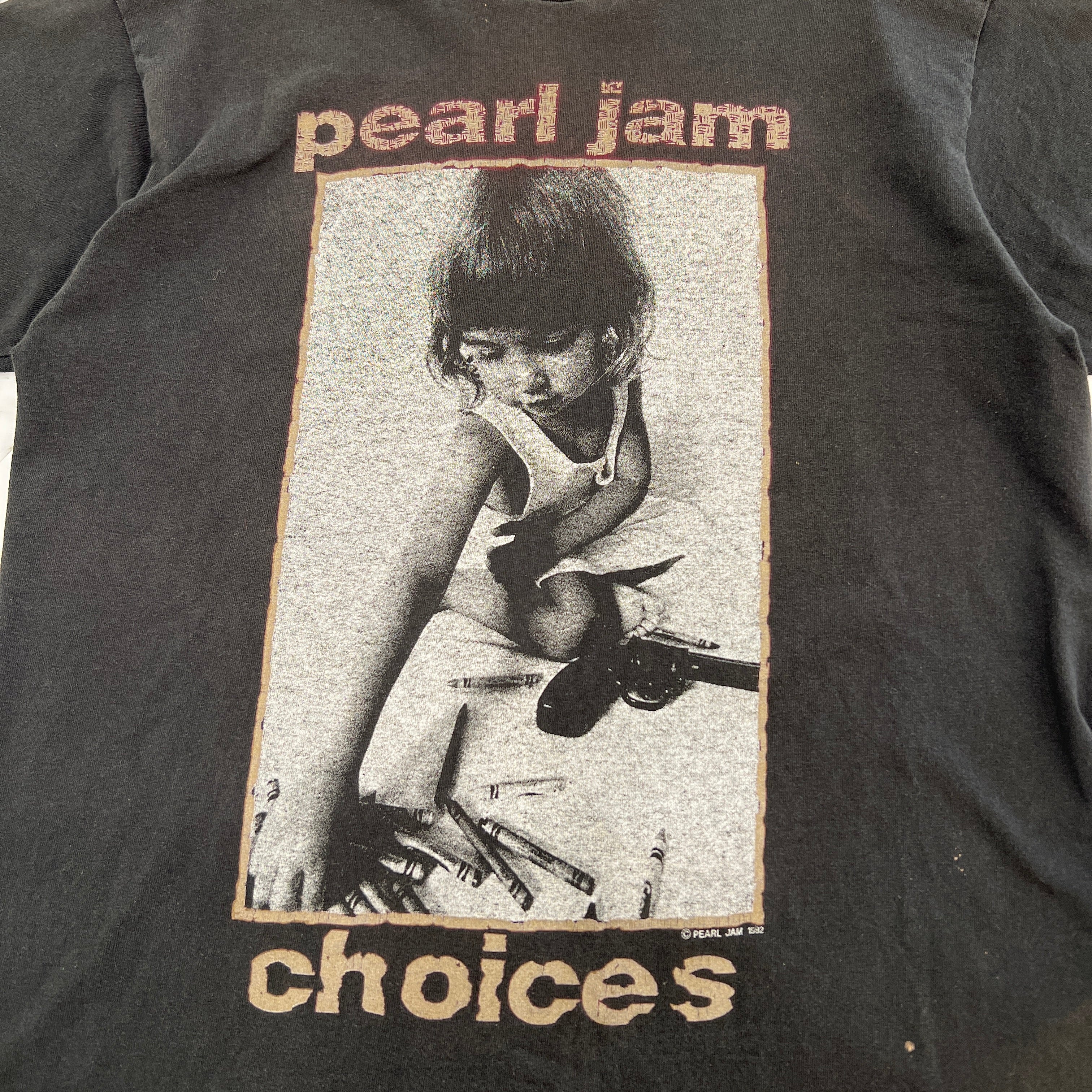 Vintage 90's FEAR OF GOD Fourth Collection PEARL JAM 1992 "Choices Kids Gun" S/S Tee 90's フィアオブゴッド フォースコレクション パールジャム 1992 "チョイスズ キッズ ガン" Tシャツ