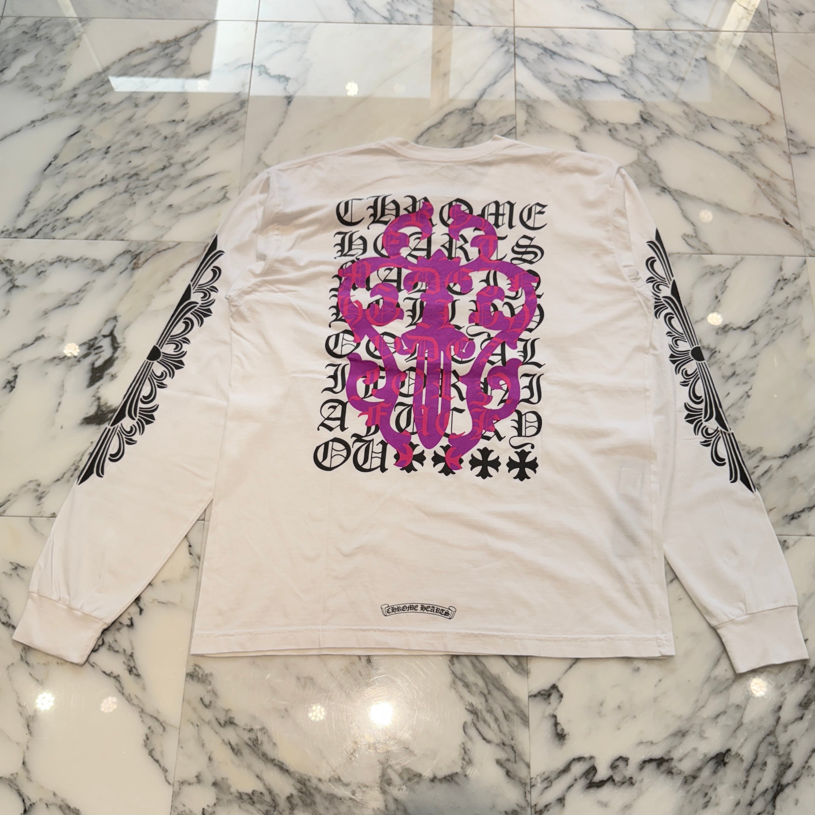 CHROME HEARTS Dagger Eye Chart Long Sleeve Tee Size XL クロムハーツ ダガー アイチャート ロングスリーブ Tシャツ サイズXL