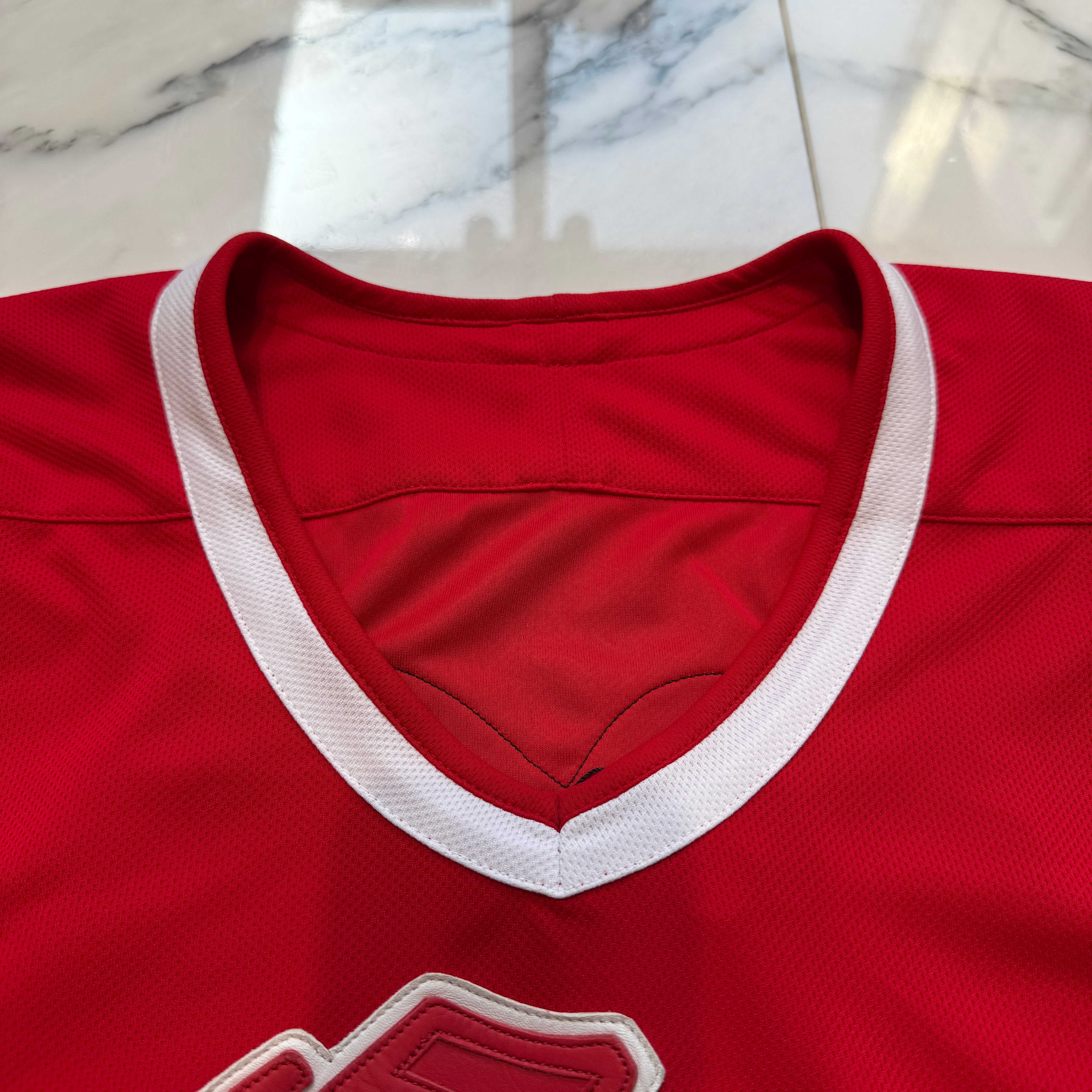 CHROME HEARTS × MATTY BOY Leather Chomper Patch Hockey Jersey Long Sleeve Tee Size M クロムハーツ×マティボーイ レザーチョンパーパッチ ホッケージャージー ロングスリーブTシャツ サイズＭ