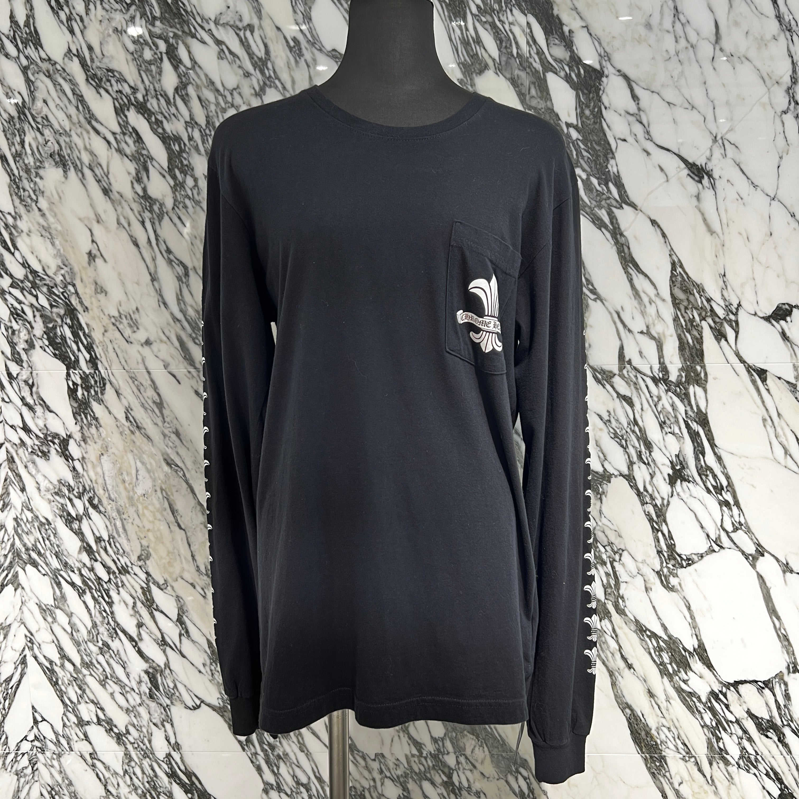 CHROME HEARTS Back Scroll BS FLARE Print Long Sleeve Tee Size M クロムハーツ バックスクロール BSフレア プリント ロングスリーブ Tシャツ サイズM